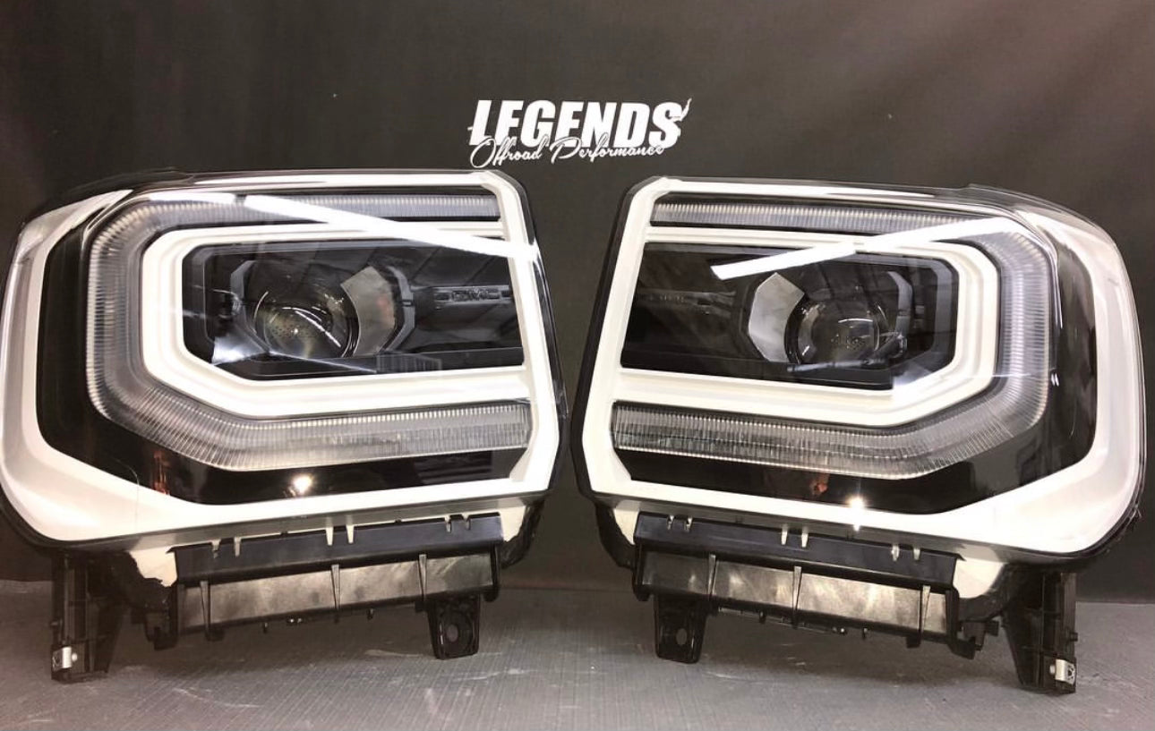 2015-2019 GMC Sierra 2500/3500 1/2 Ton OEM LED Headlight Conversion - CUSTOM - Legends Auto Parts