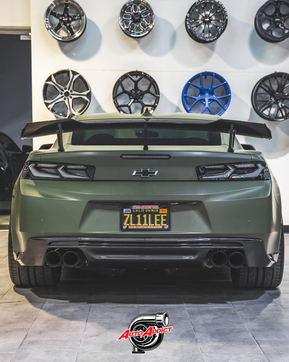 2016-2018 CHEVY CAMARO UMBRA LED TAILLIGHTS GLOSS BLACK/SMOKE LENS - Legends Auto Parts