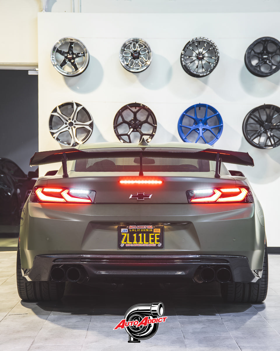 2016-2018 CHEVY CAMARO UMBRA LED TAILLIGHTS GLOSS BLACK/SMOKE LENS - Legends Auto Parts