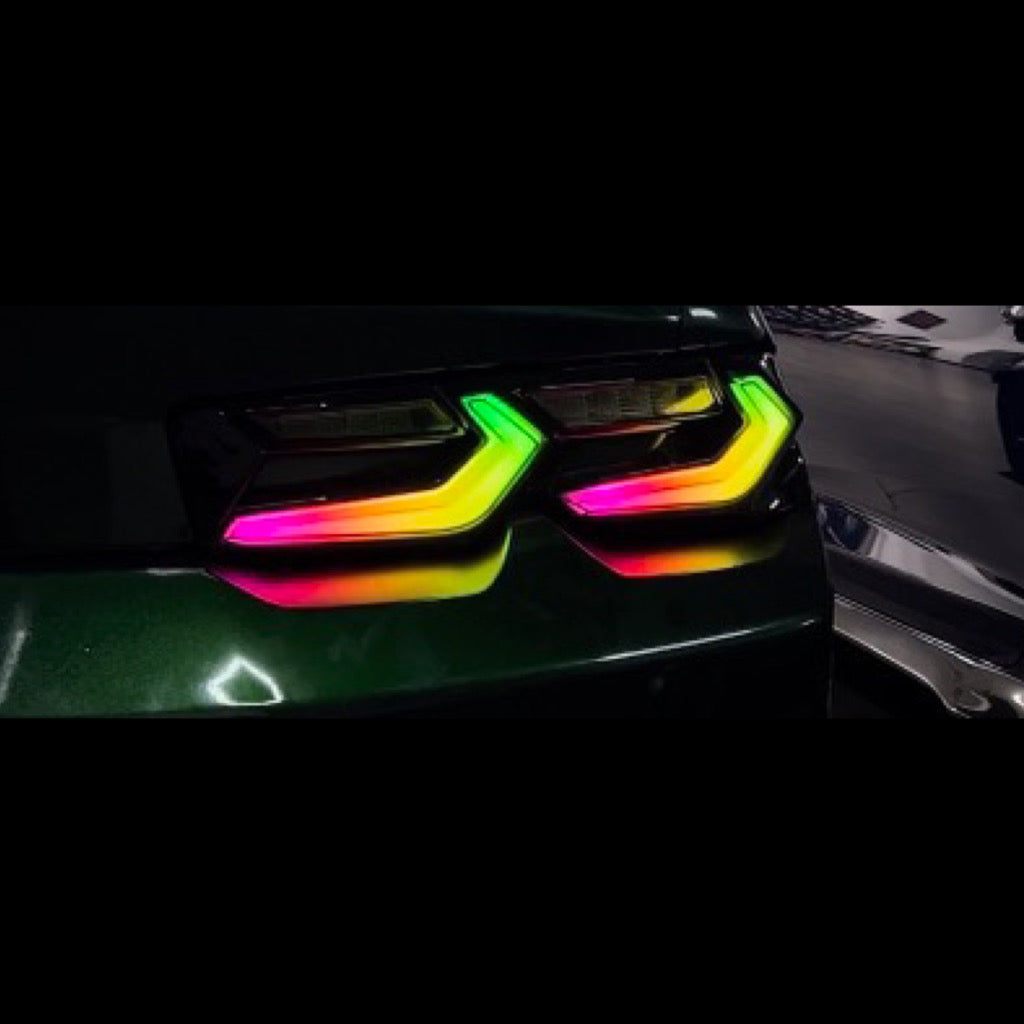 2016-2018 CHEVY CAMARO UMBRA LED TAILLIGHTS GLOSS BLACK/SMOKE LENS - Legends Auto Parts