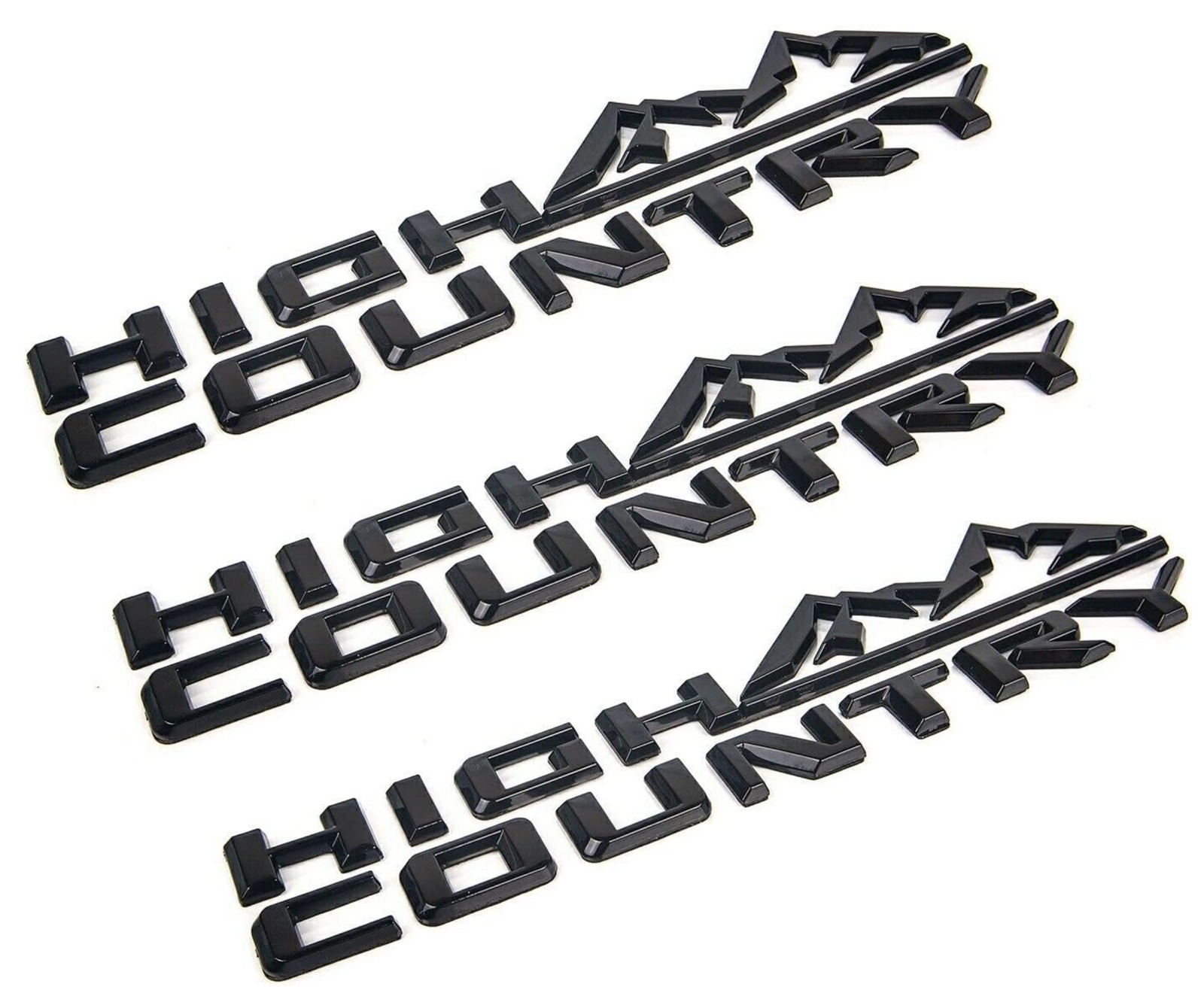 2020-2024 Chevrolet High Country 2500/3500 Gloss Black Replacement Badges - Legends Auto Parts