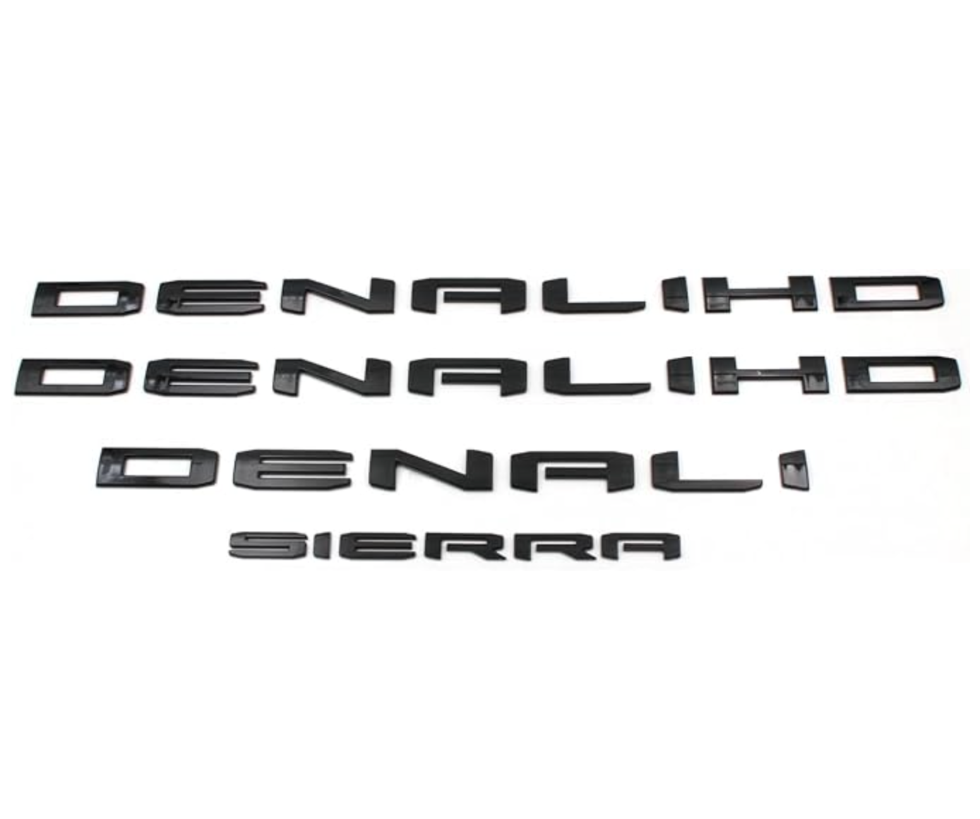 2020-2024 GMC Denali HD Gloss Black Replacement Badges - Legends Auto Parts