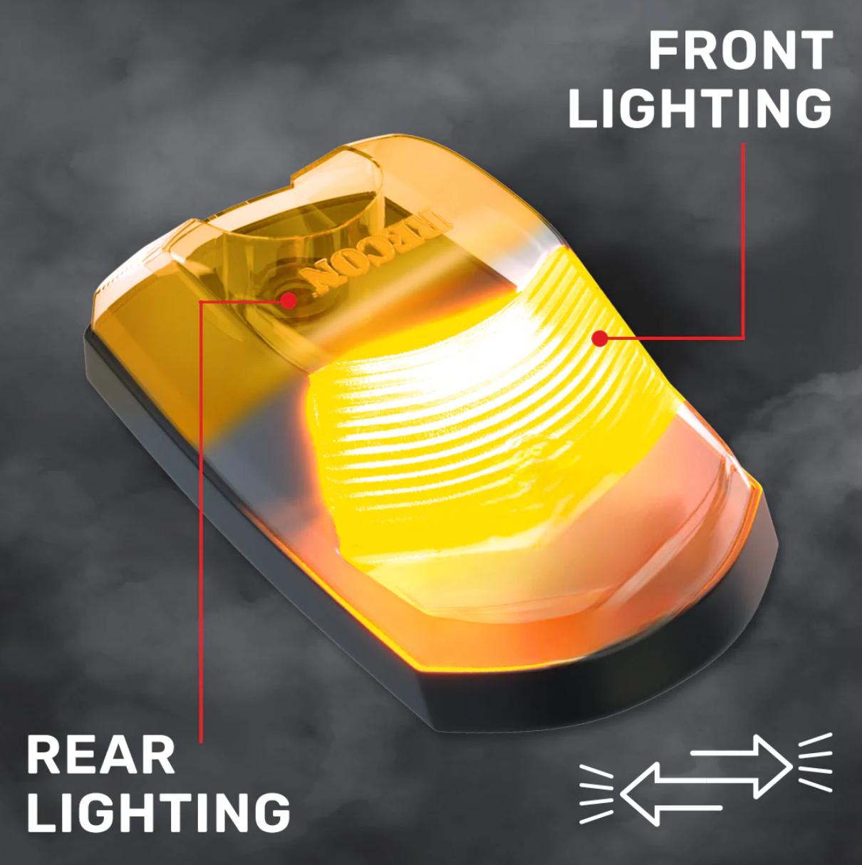 2017-2024 Ford SuperDuty RECON Clear Lens (Paintable) Amber LED Cab Lights (Replaces Factory Cab Lights) - Legends Auto Parts