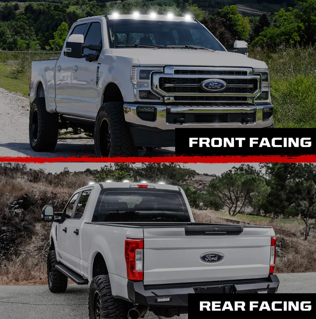 2017-2024 Ford SuperDuty RECON Smoked White LED Cab Lights (Replaces Factory Cab Lights) - Legends Auto Parts