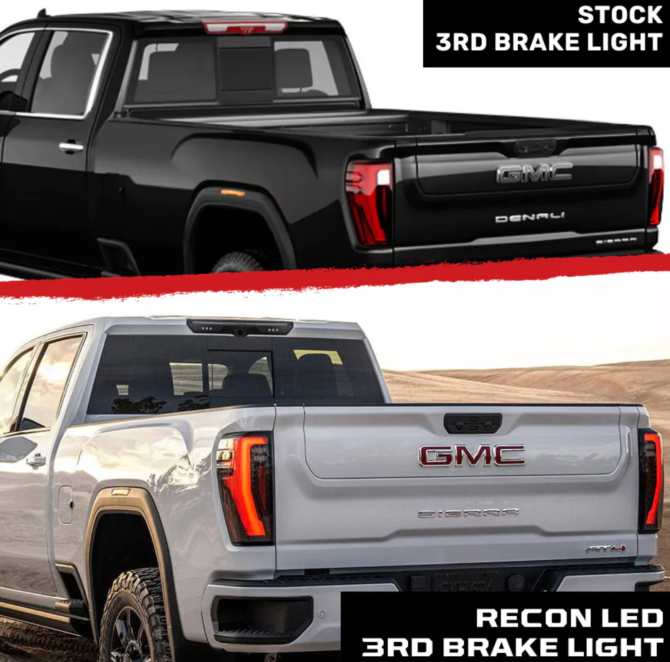 2020-2024 GMC/Chevrolet 1500/2500/3500 Smoked LED Third Brake (For Models WITH 1 Cargo Bed Camera) - Legends Auto Parts