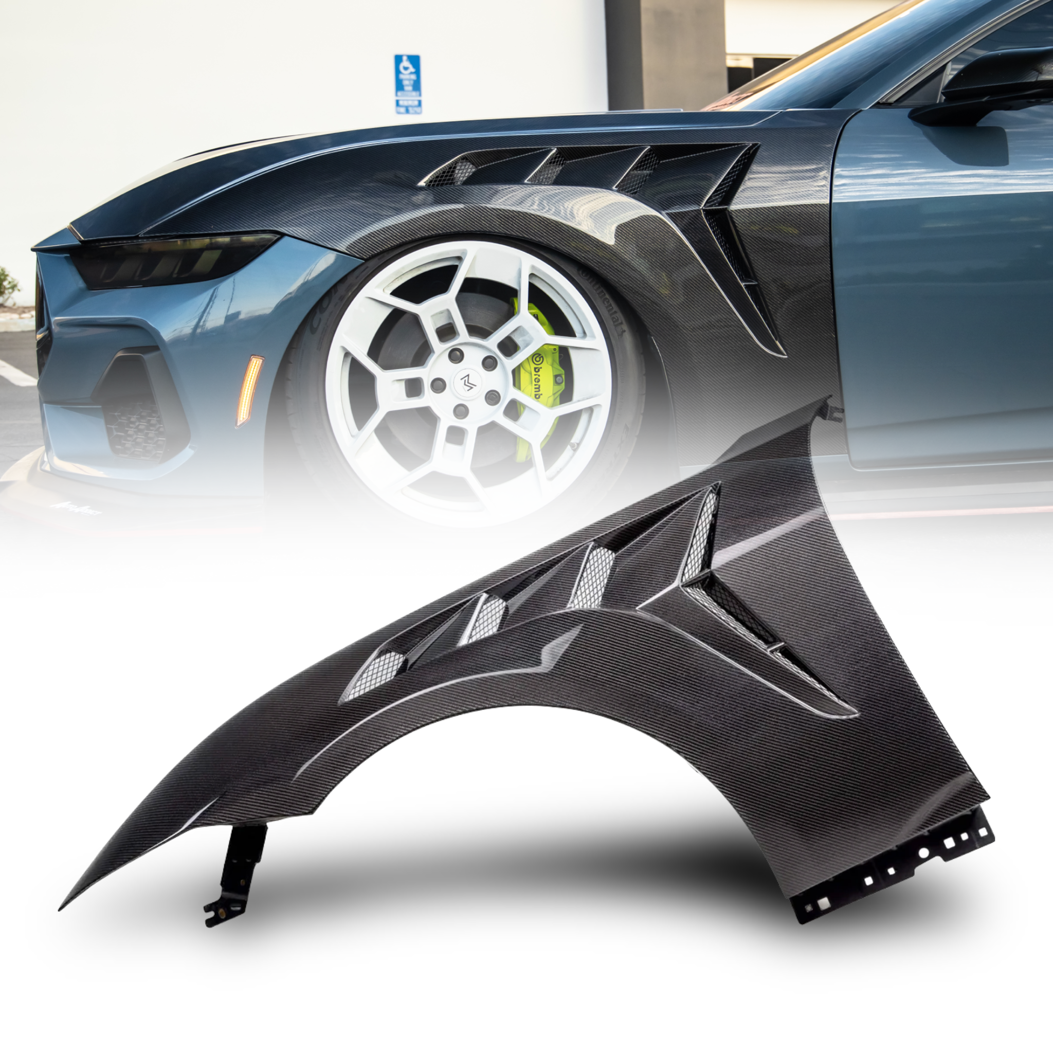 2024 + Ford Mustang S650 Type-GTD Carbon Fiber Front Fenders Pair - Legends Auto Parts