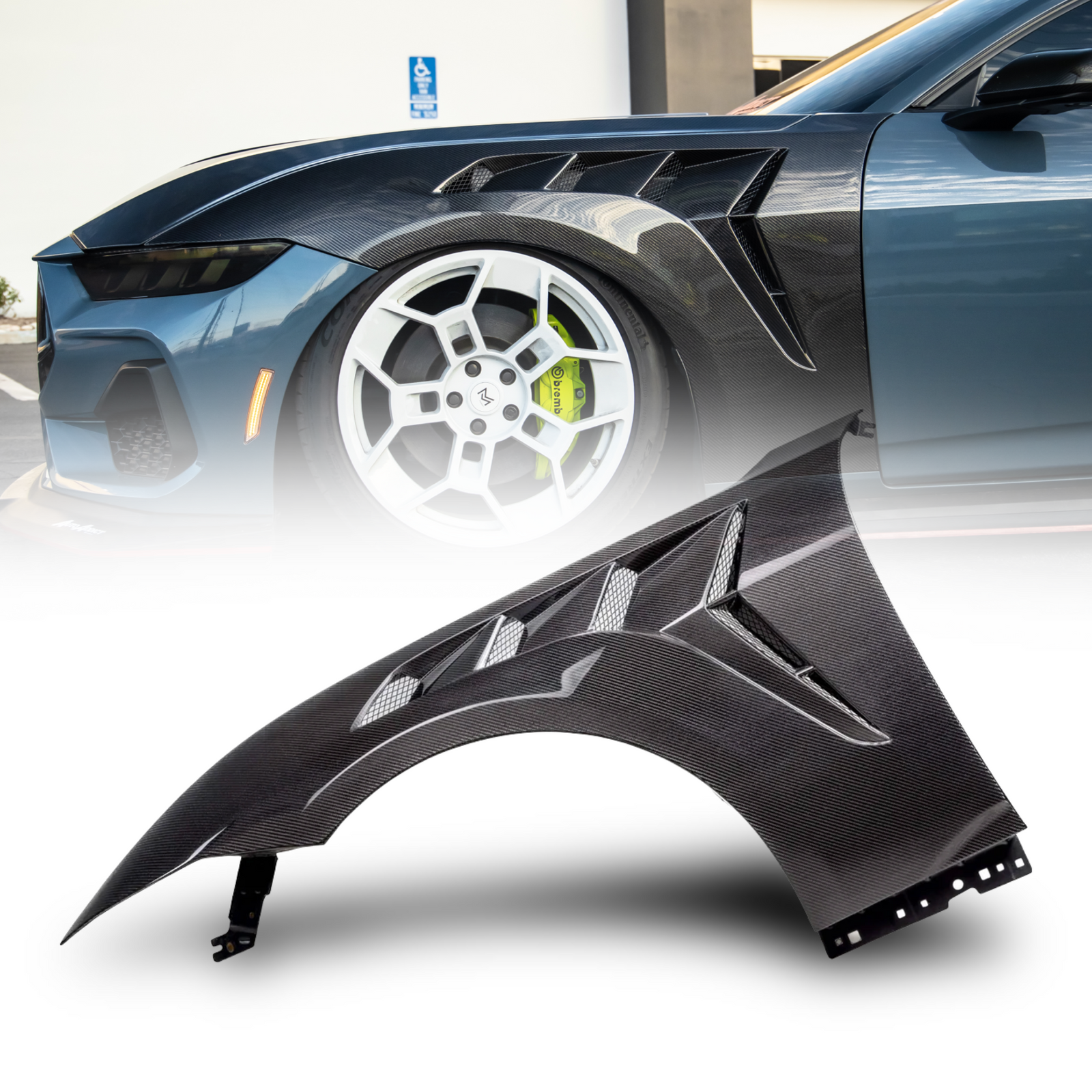 2024 + Ford Mustang S650 Type-GTD Carbon Fiber Front Fenders Pair - Legends Auto Parts