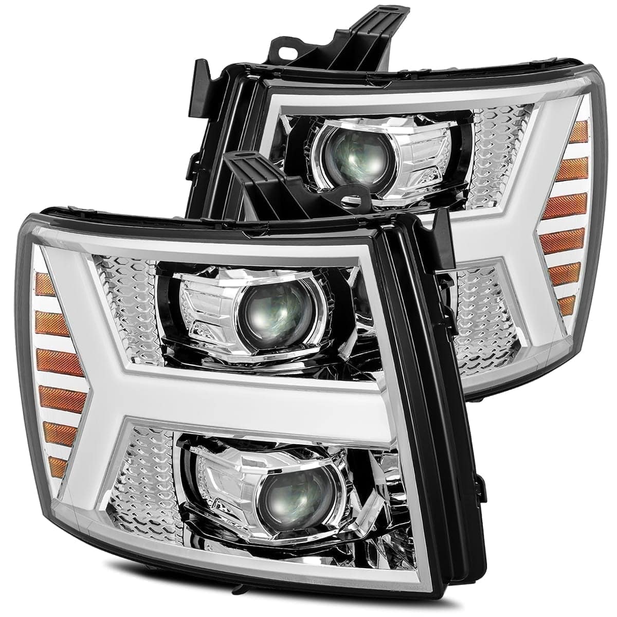 07-13 Chevrolet Silverado LUXX-Series LED Projector Headlights Chrome - Legends Auto Parts