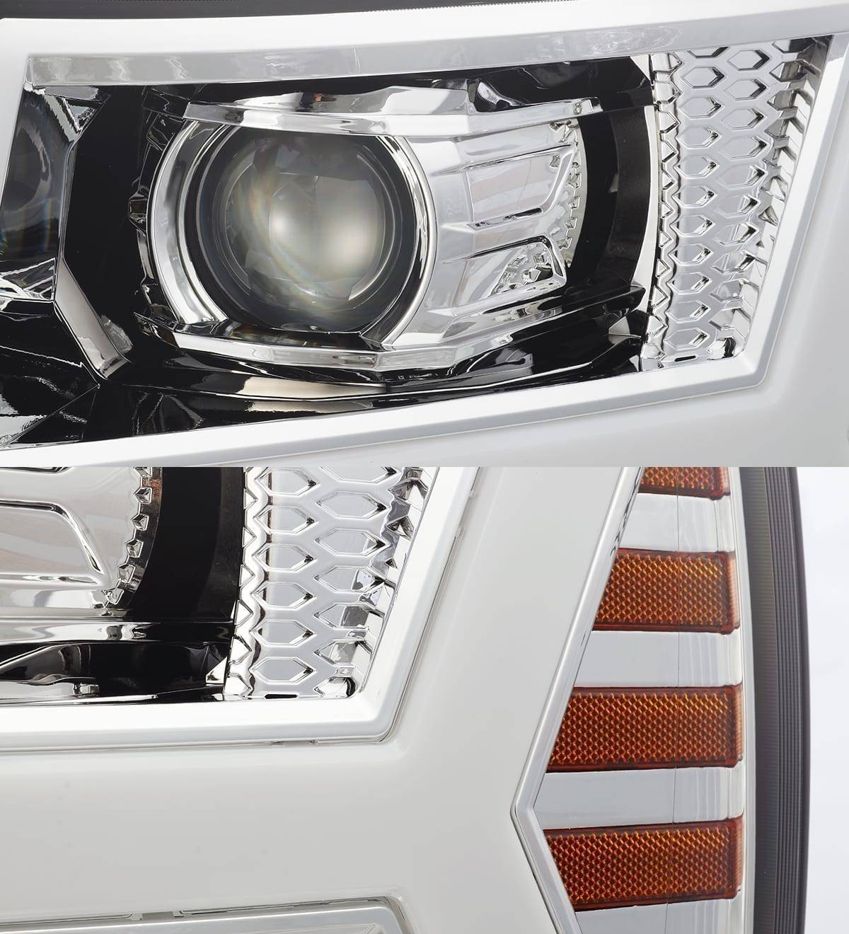 07-13 Chevrolet Silverado LUXX-Series LED Projector Headlights Chrome - Legends Auto Parts