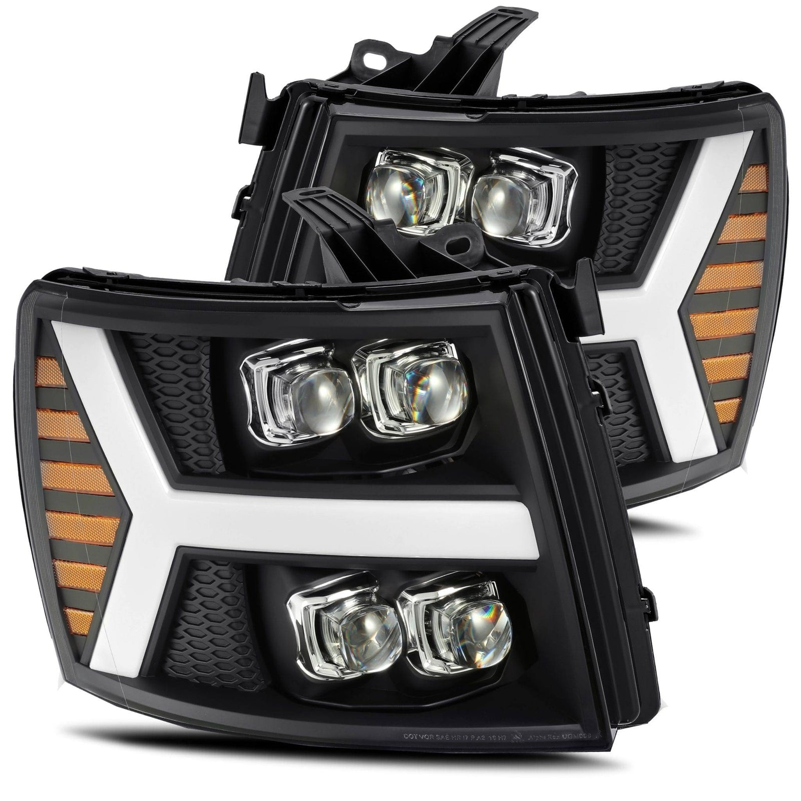 07-13 Chevrolet Silverado NOVA-Series LED Projector Headlights Black - Legends Auto Parts