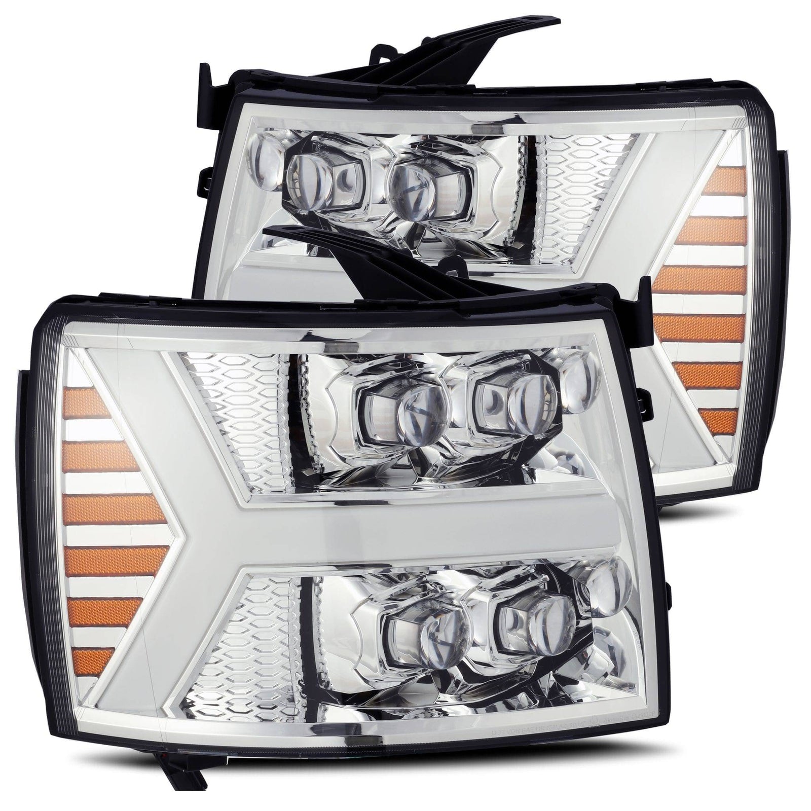 07-13 Chevrolet Silverado NOVA-Series LED Projector Headlights Chrome - Legends Auto Parts