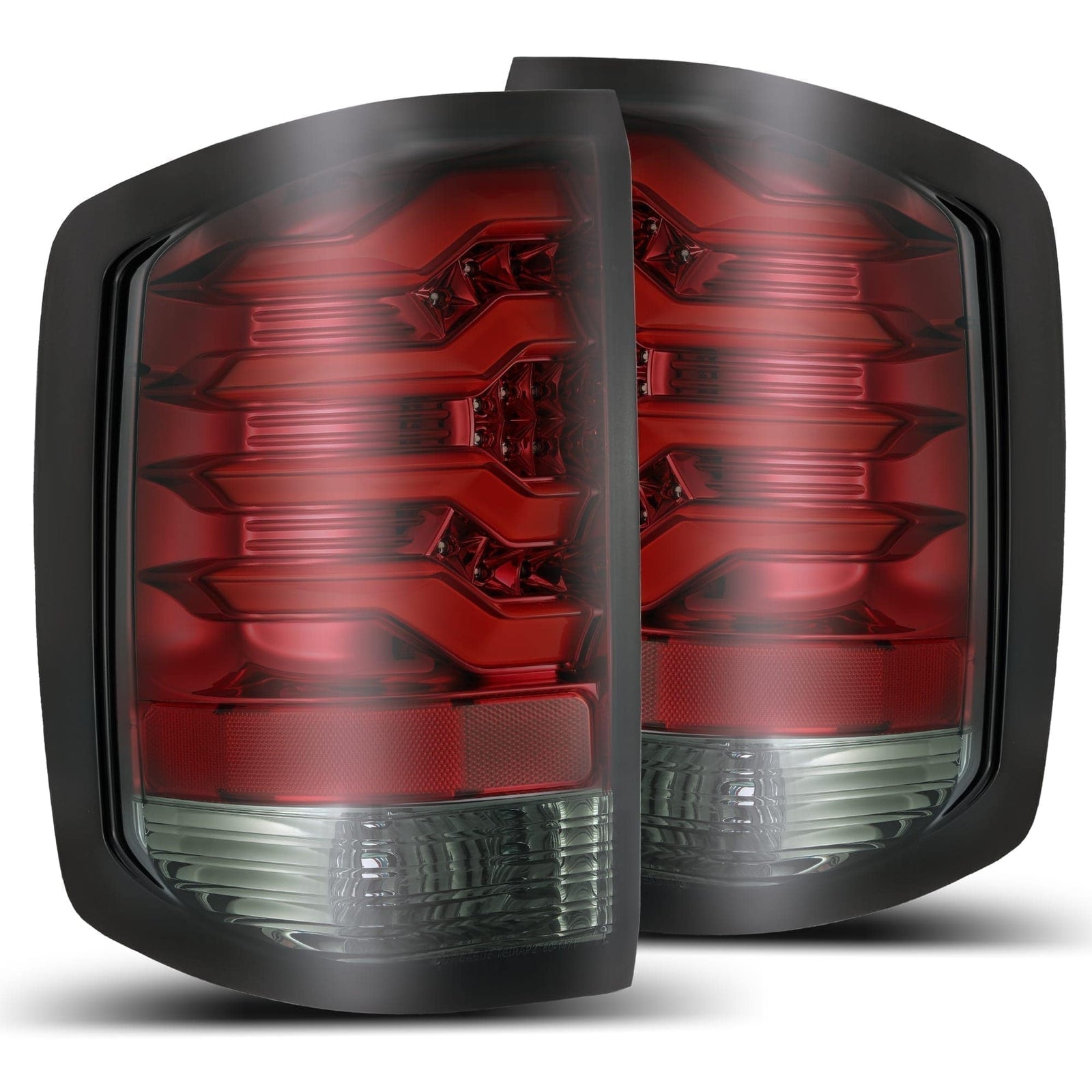 14-18 Chevrolet Silverado 1500 / 15-19 Silverado 2500HD/3500HD / 15-19 GMC Sierra 3500HD Dually PRO-Series LED Tail Lights Red Smoke - Legends Auto Parts