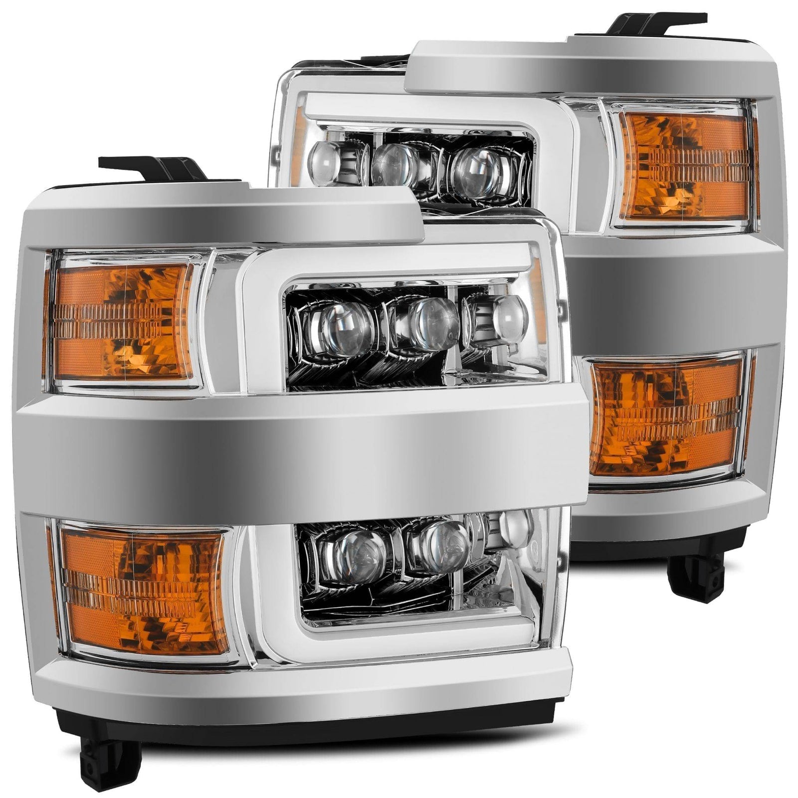 15-19 Chevrolet Silverado 2500HD/3500HD MK II NOVA-Series LED Projector Headlights Chrome - Legends Auto Parts