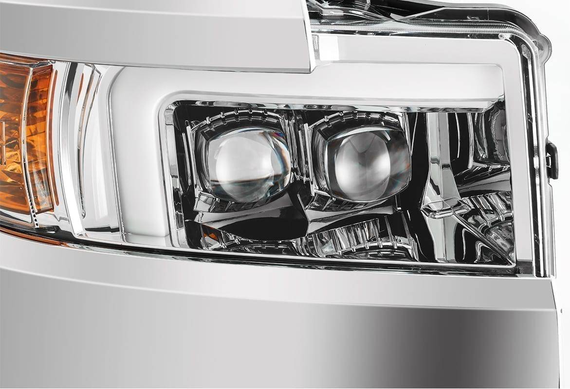 15-19 Chevrolet Silverado 2500HD/3500HD MK II NOVA-Series LED Projector Headlights Chrome - Legends Auto Parts