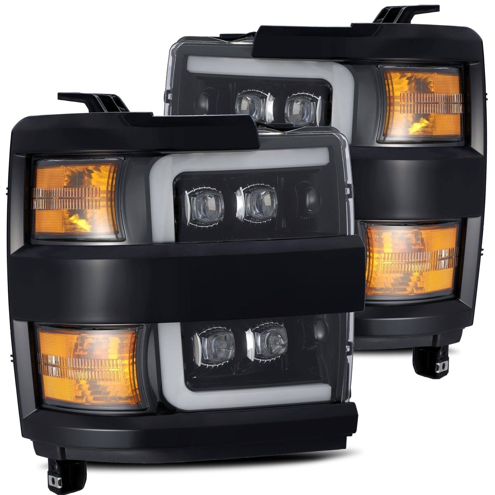 15-19 Chevrolet Silverado 2500HD/3500HD MKII NOVA-Series LED Projector Headlights Jet Black