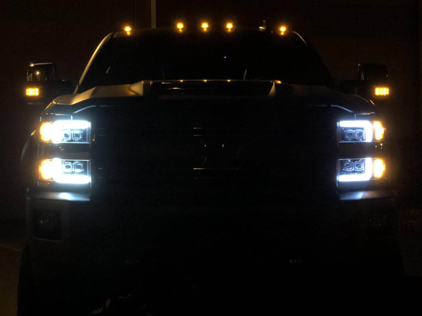 15-19 Chevrolet Silverado 2500HD/3500HD MKII NOVA-Series LED Projector Headlights Jet Black