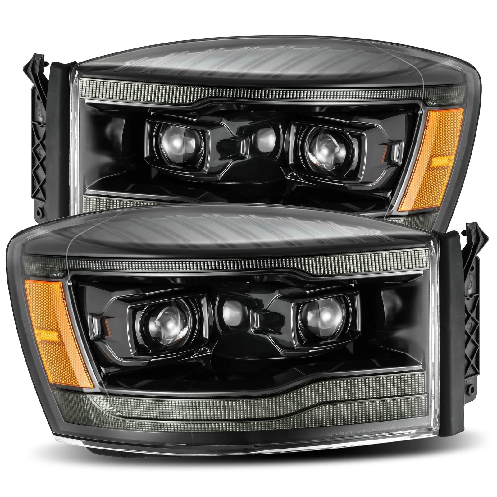 06-08 Dodge Ram LUXX-Series LED Projector Headlights Alpha-Black - Legends Auto Parts