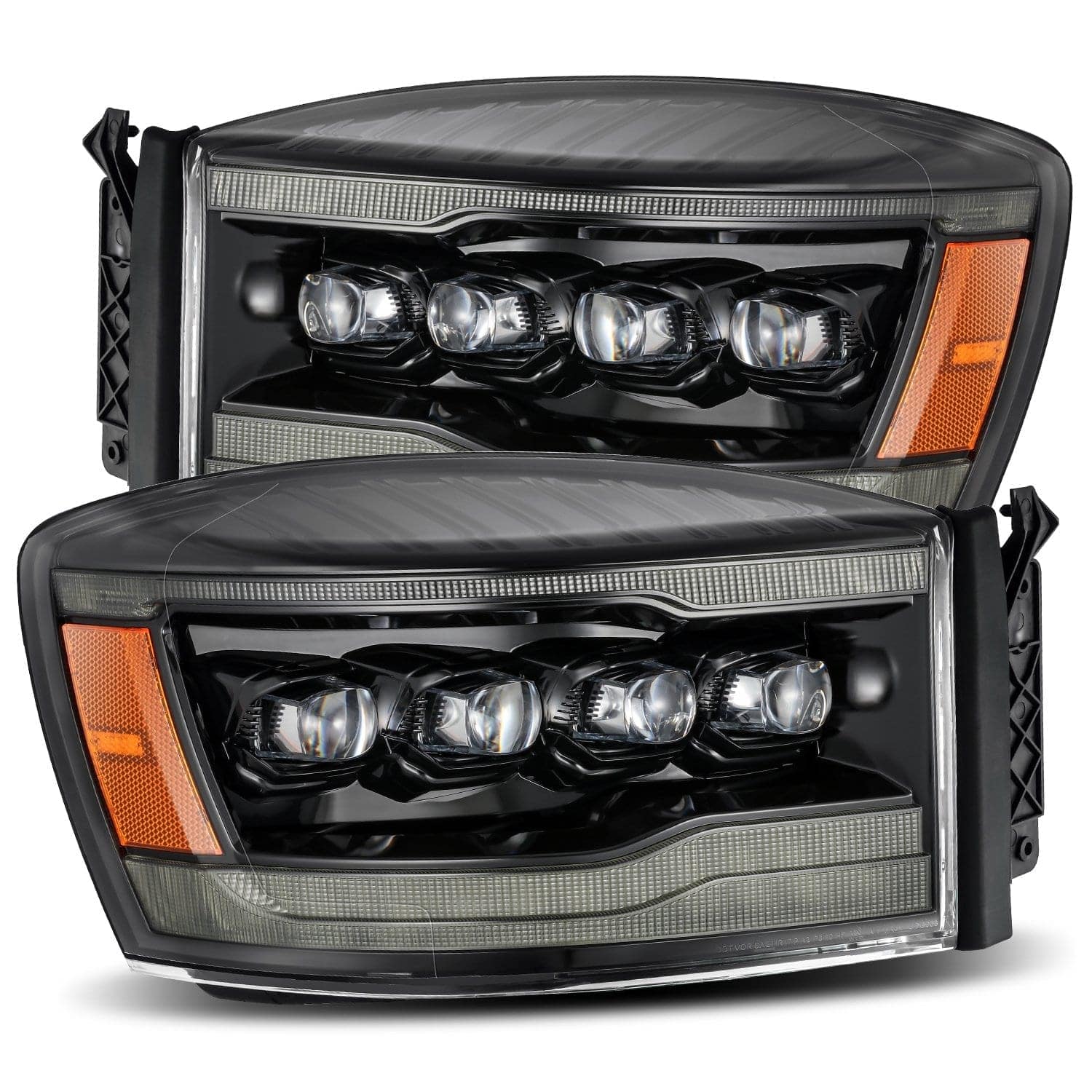 06-08 Dodge Ram NOVA-Series LED Projector Headlights Alpha-Black - Legends Auto Parts
