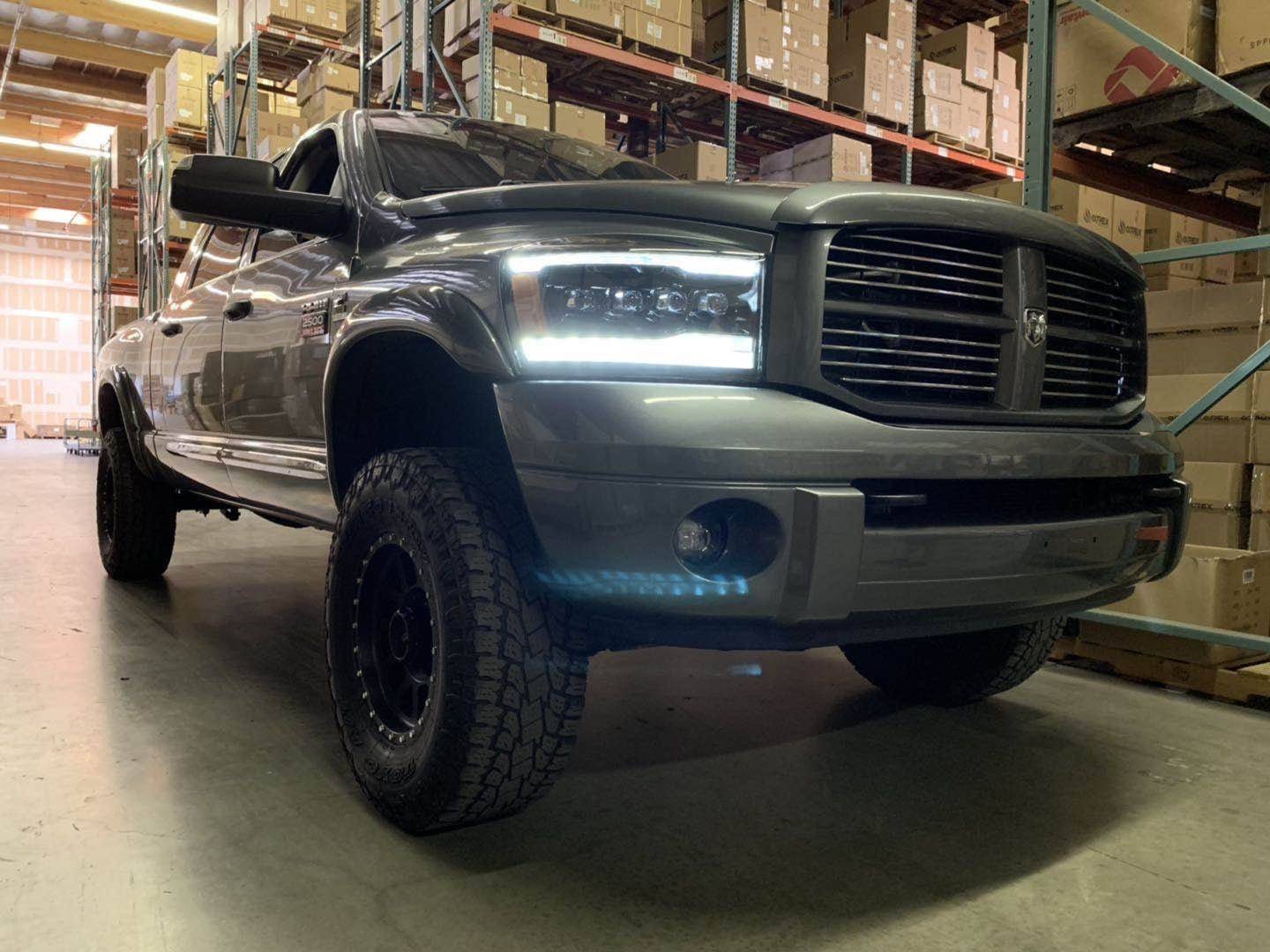 06-08 Dodge Ram NOVA-Series LED Projector Headlights Alpha-Black - Legends Auto Parts