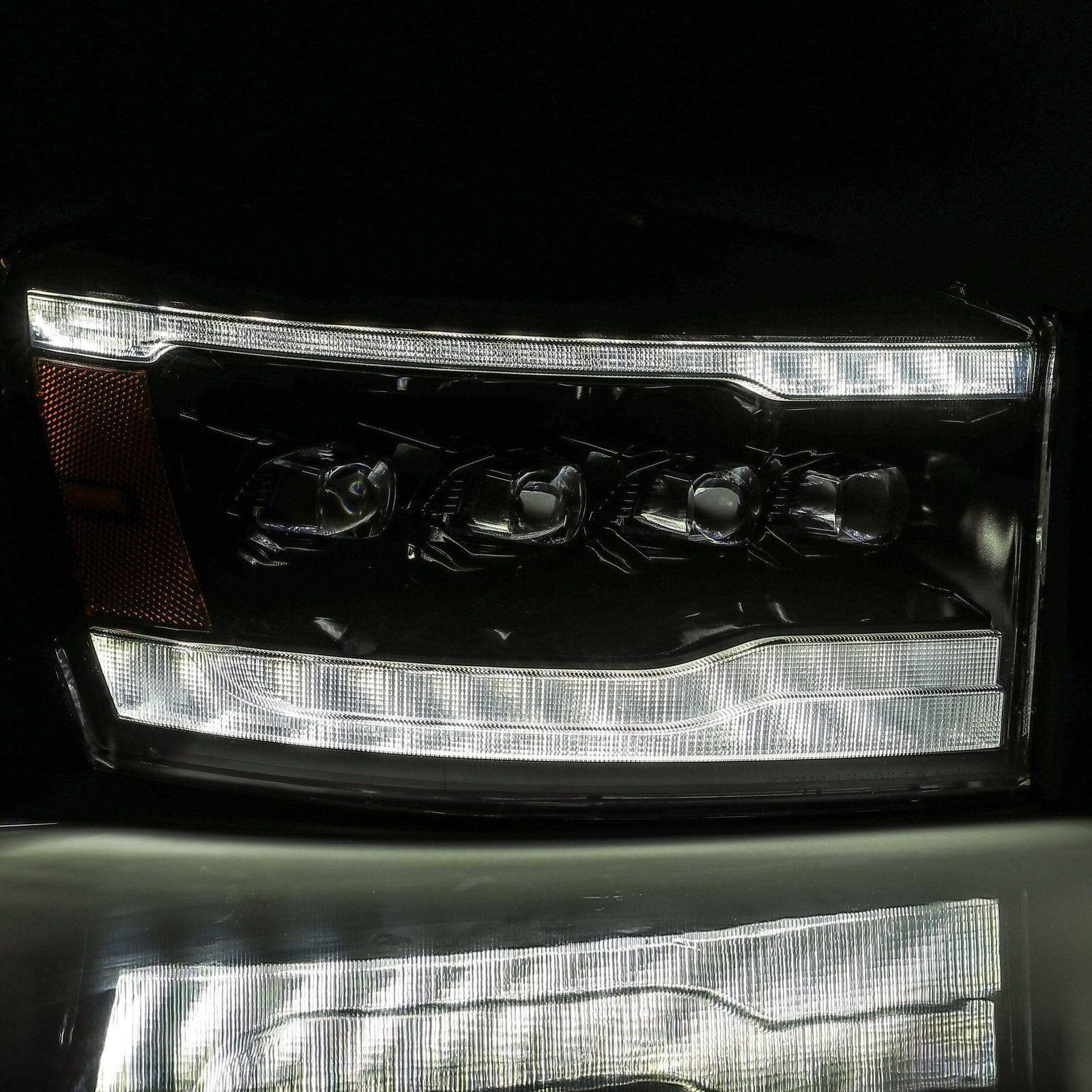 06-08 Dodge Ram NOVA-Series LED Projector Headlights Alpha-Black - Legends Auto Parts