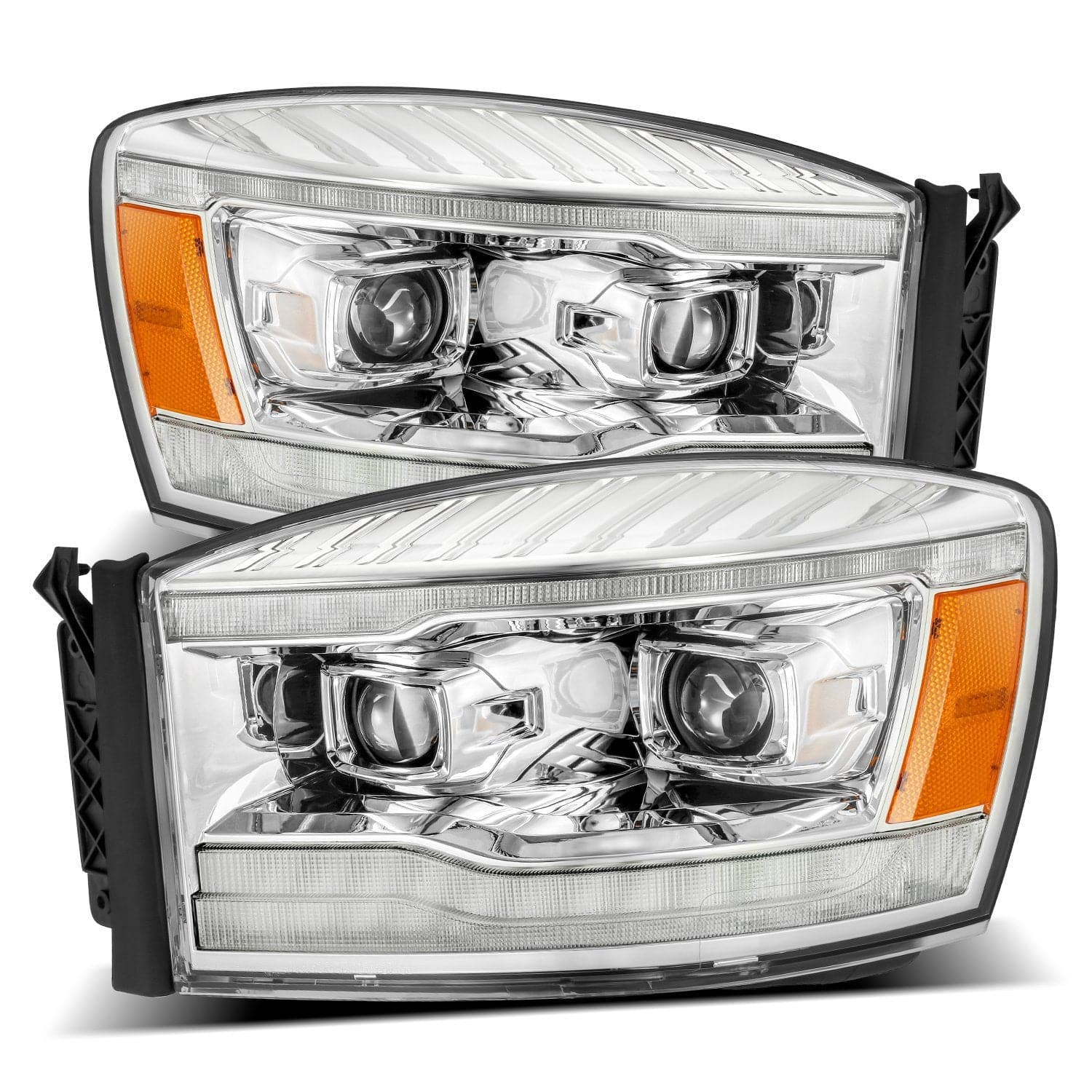 06-08 Dodge Ram PRO-Series Halogen Projector Headlights Chrome - Legends Auto Parts