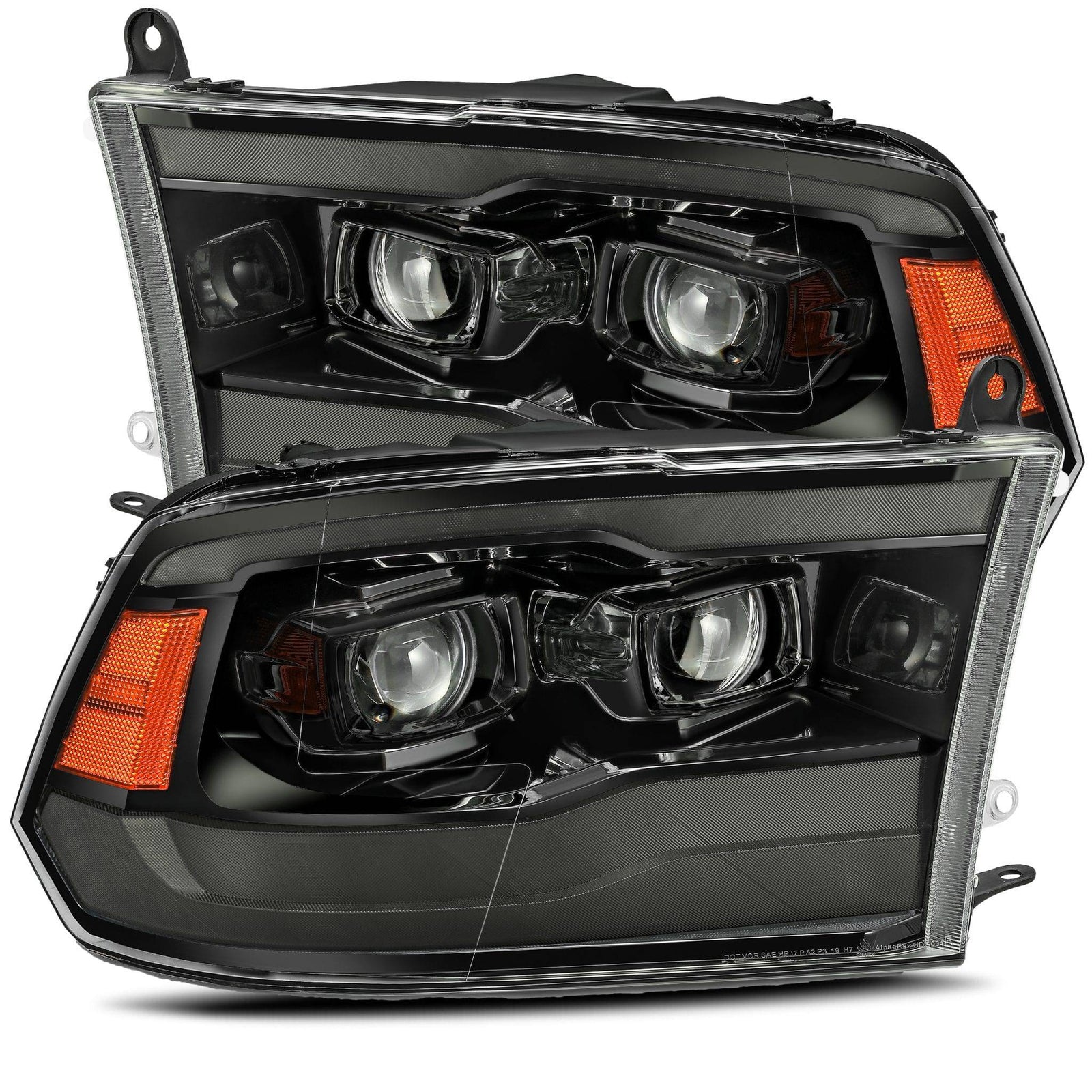 09-18 Ram Truck LUXX-Series LED Projector Headlights Alpha-Black - Legends Auto Parts