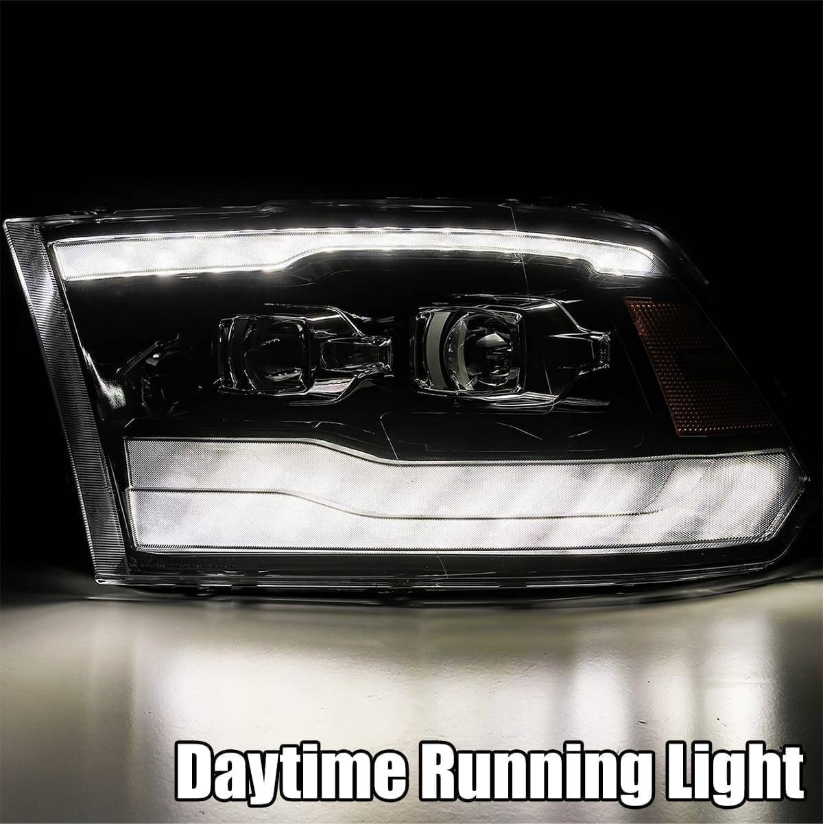 09-18 Ram Truck LUXX-Series LED Projector Headlights Alpha-Black - Legends Auto Parts