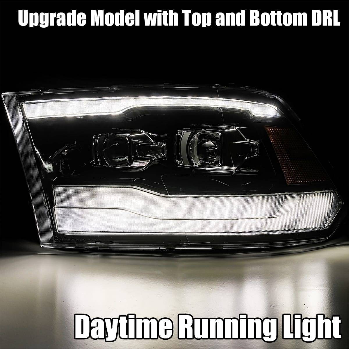 09-18 Ram Truck LUXX-Series LED Projector Headlights Black - Legends Auto Parts