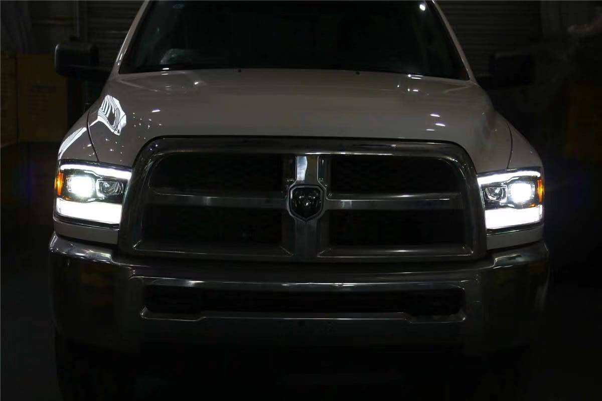 09-18 Ram Truck LUXX-Series LED Projector Headlights Black - Legends Auto Parts