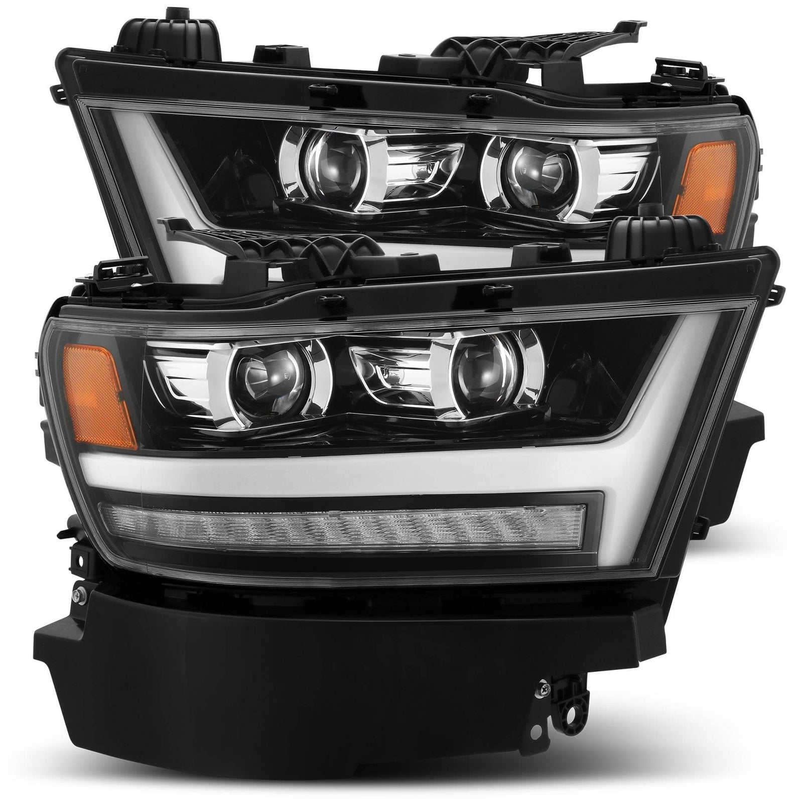 19-24 Ram 1500 LUXX-Series LED Projector Headlights Jet Black - Legends Auto Parts