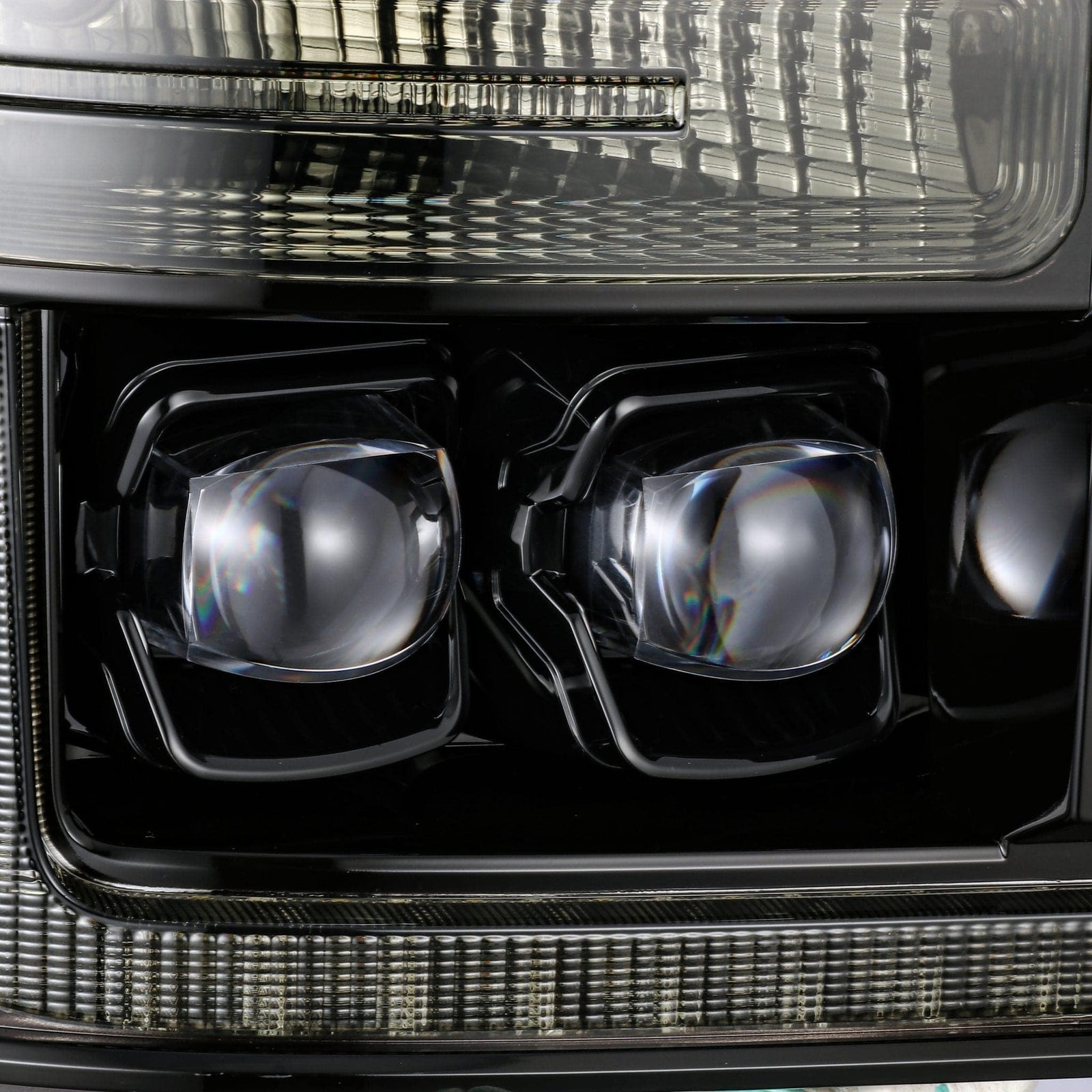 11-16 Ford Super Duty NOVA-Series LED Projector Headlights Alpha-Black - Legends Auto Parts