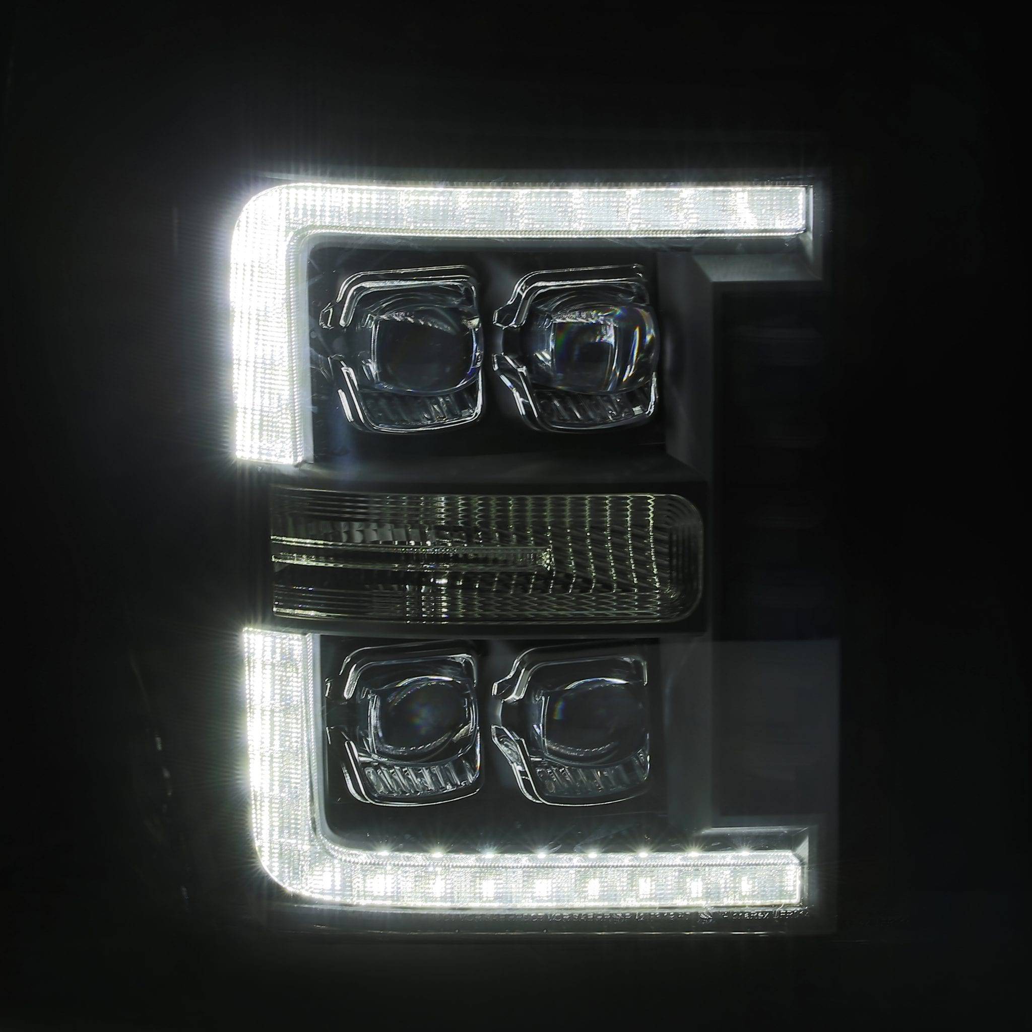 11-16 Ford Super Duty NOVA-Series LED Projector Headlights Alpha-Black - Legends Auto Parts