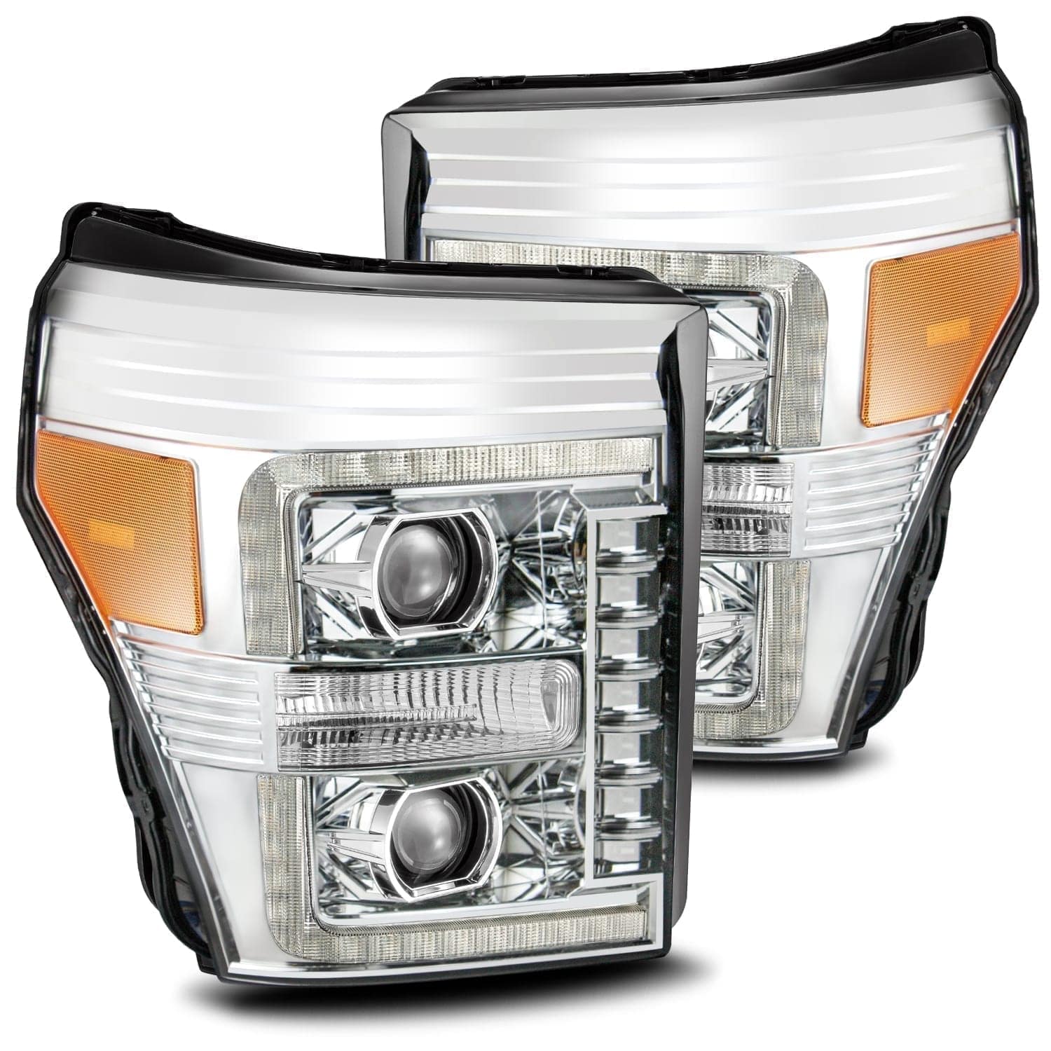 11-16 Ford Super Duty PRO-Series Halogen Projector Headlights Chrome - Legends Auto Parts