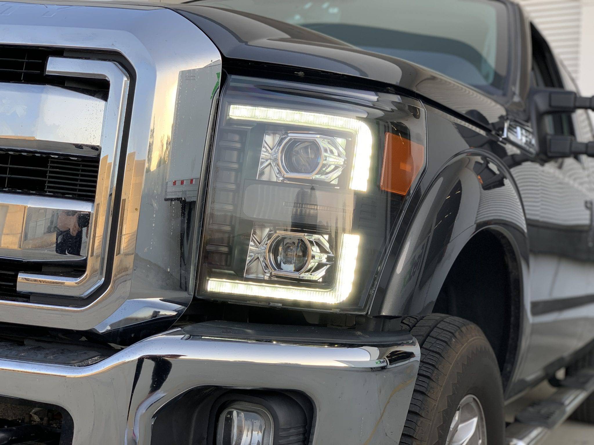11-16 Ford Super Duty PRO-Series Halogen Projector Headlights Chrome - Legends Auto Parts