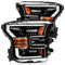 15-17 Ford F150 PRO-Series Halogen Projector Headlights Jet Black - Legends Auto Parts