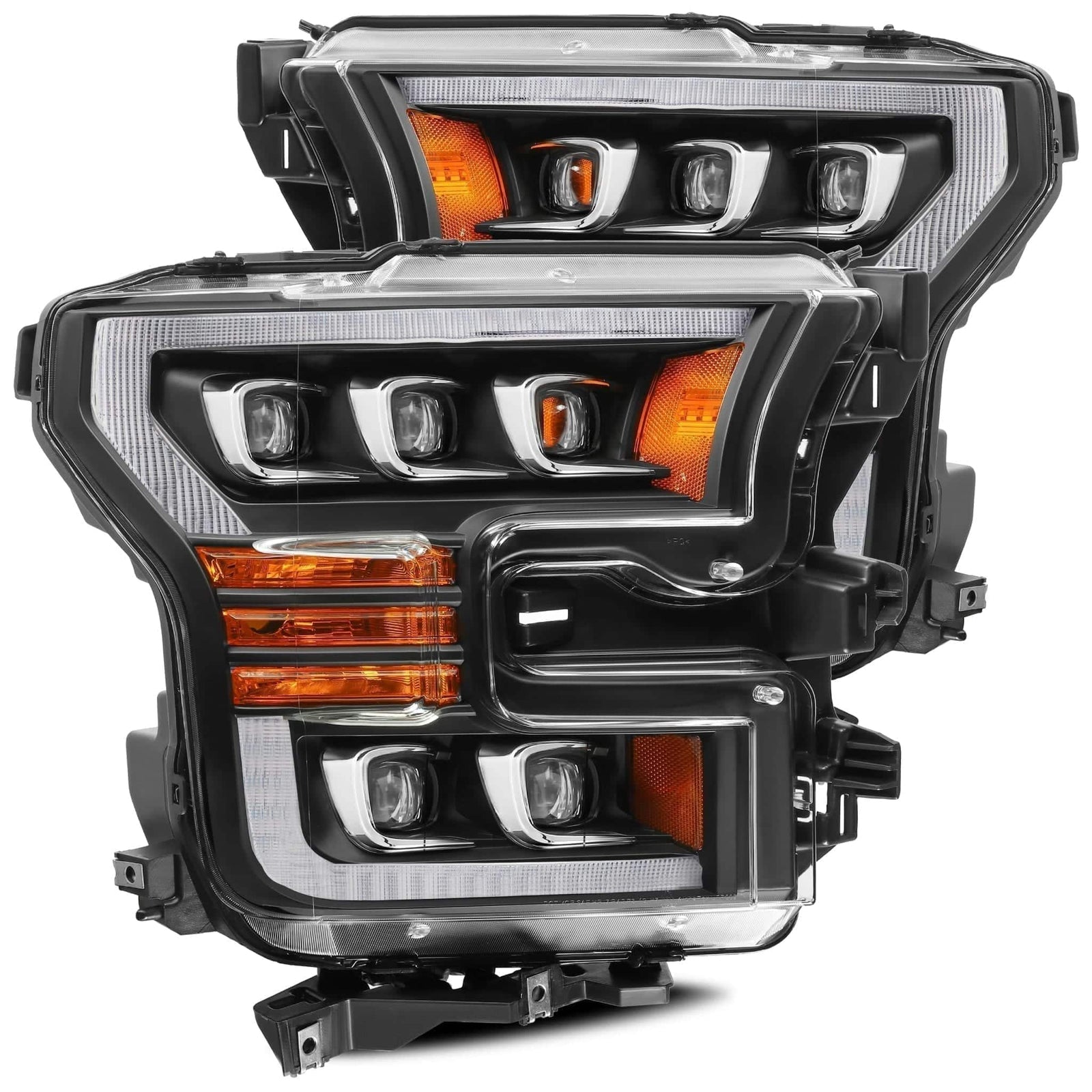 15-17 Ford F150 / 17-20 F150 Raptor NOVA-Series LED Projector Headlights Black - Legends Auto Parts