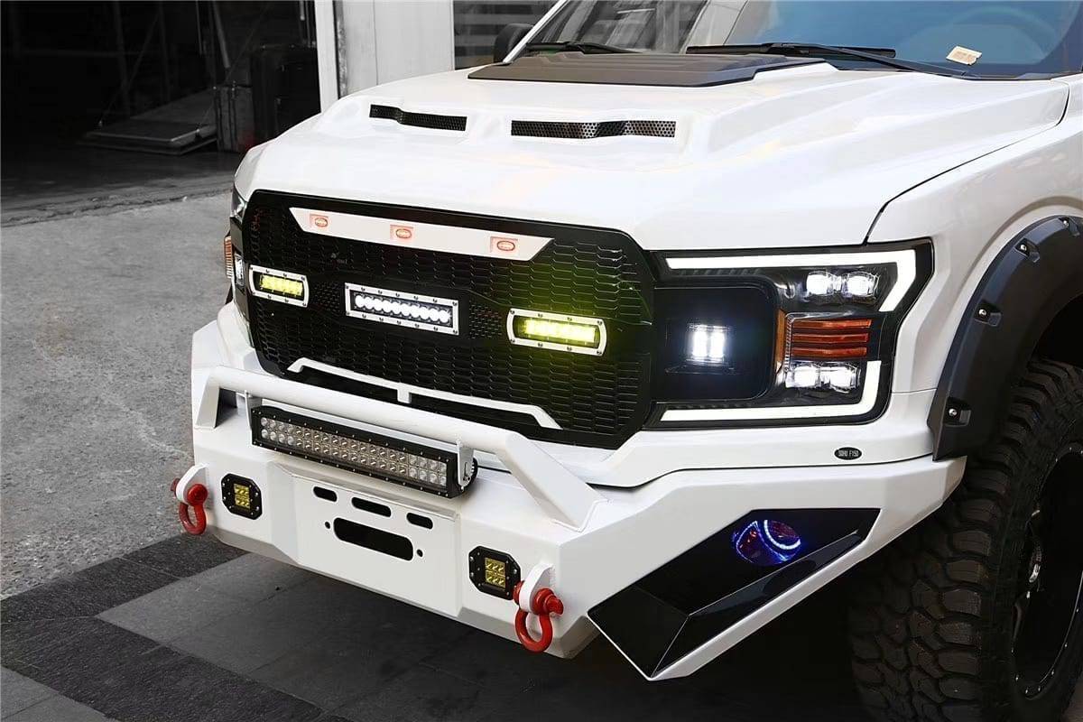 18-20 Ford F150 NOVA-Series LED Projector Headlights Black - Legends Auto Parts