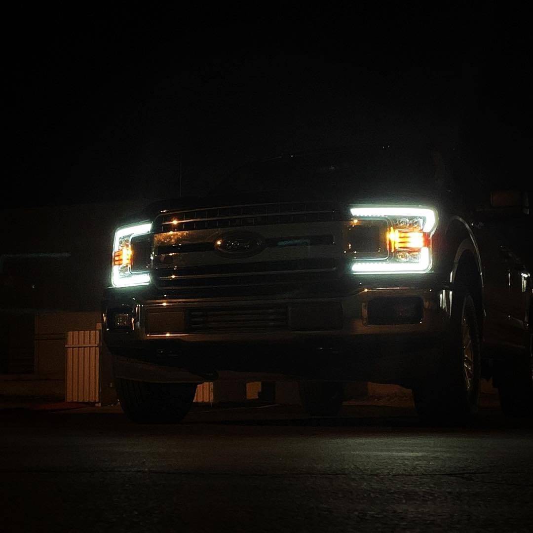 18-20 Ford F150 NOVA-Series LED Projector Headlights Black - Legends Auto Parts