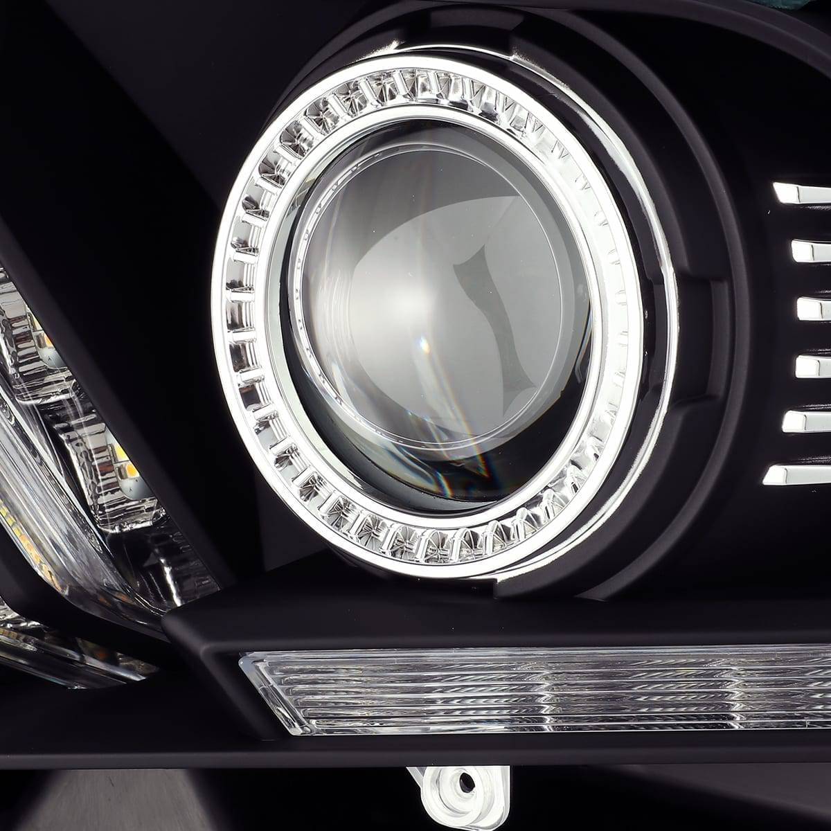 10-12 Ford Mustang LUXX-Series LED Projector Headlights Black - Legends Auto Parts