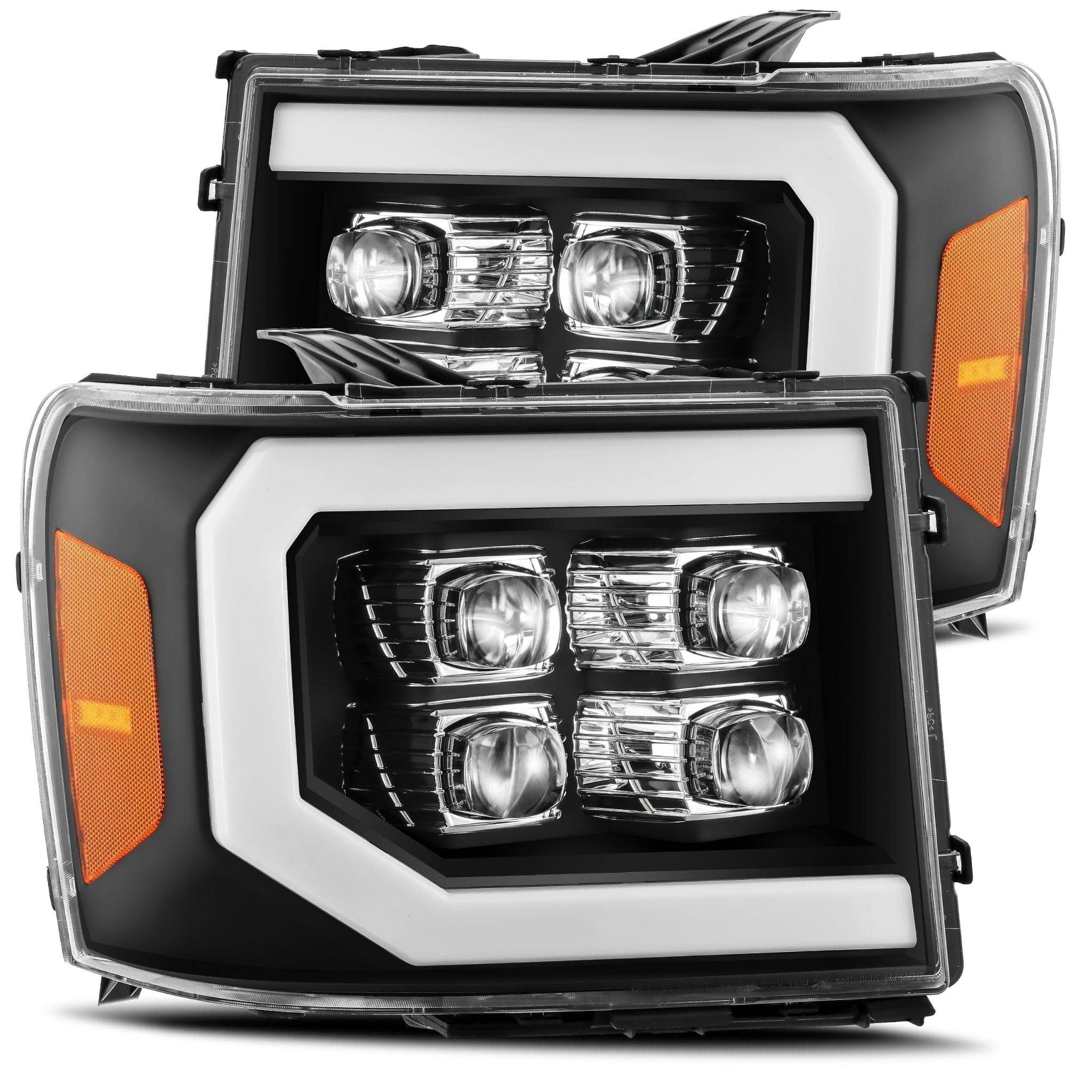 07-13 GMC Sierra NOVA-Series LED Projector Headlights Black - Legends Auto Parts