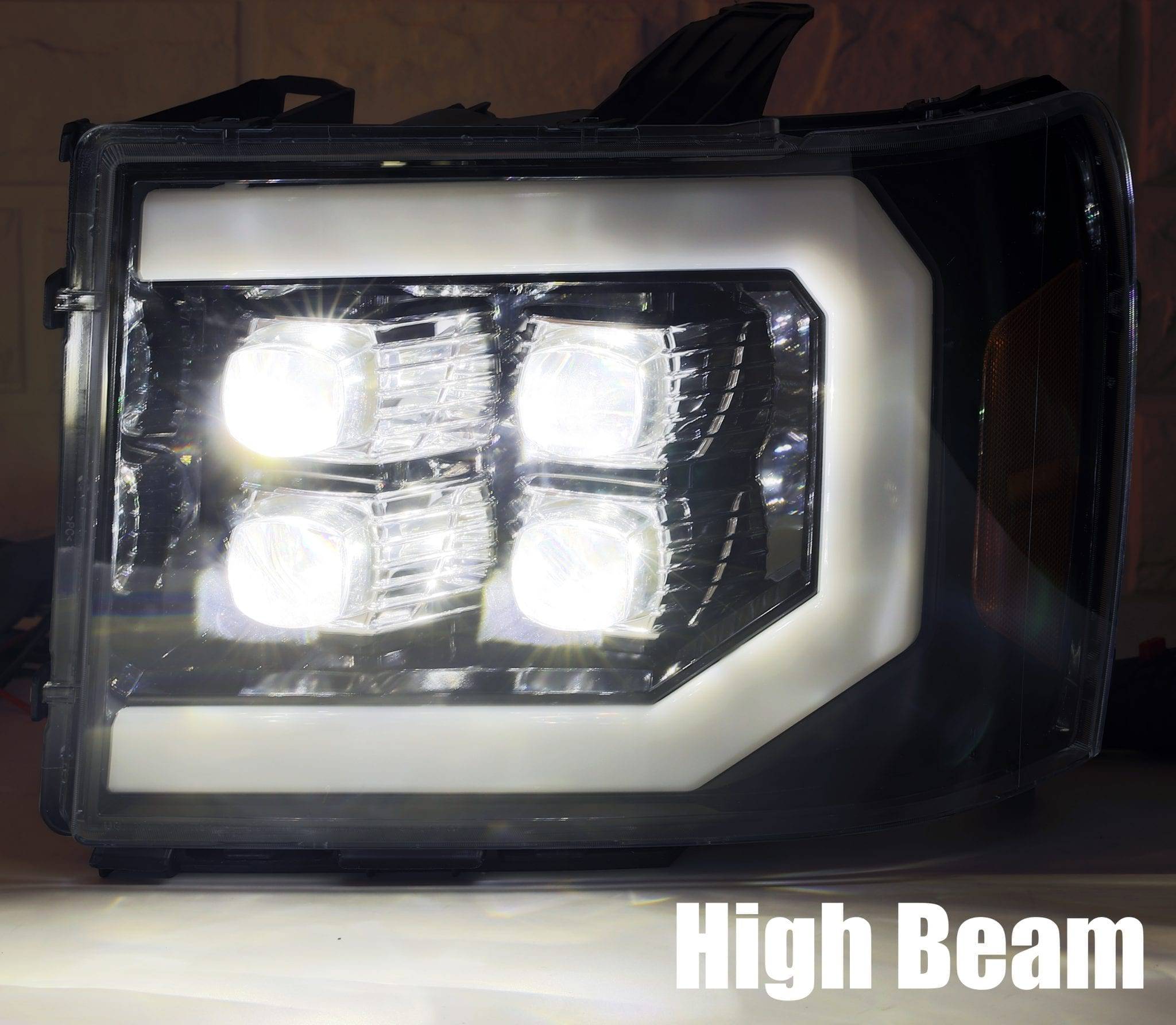 07-13 GMC Sierra NOVA-Series LED Projector Headlights Black - Legends Auto Parts