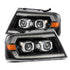 04-08 Ford F150 / 06-08 Lincoln Mark LT LUXX-Series LED Projector Headlights Black - Legends Auto Parts