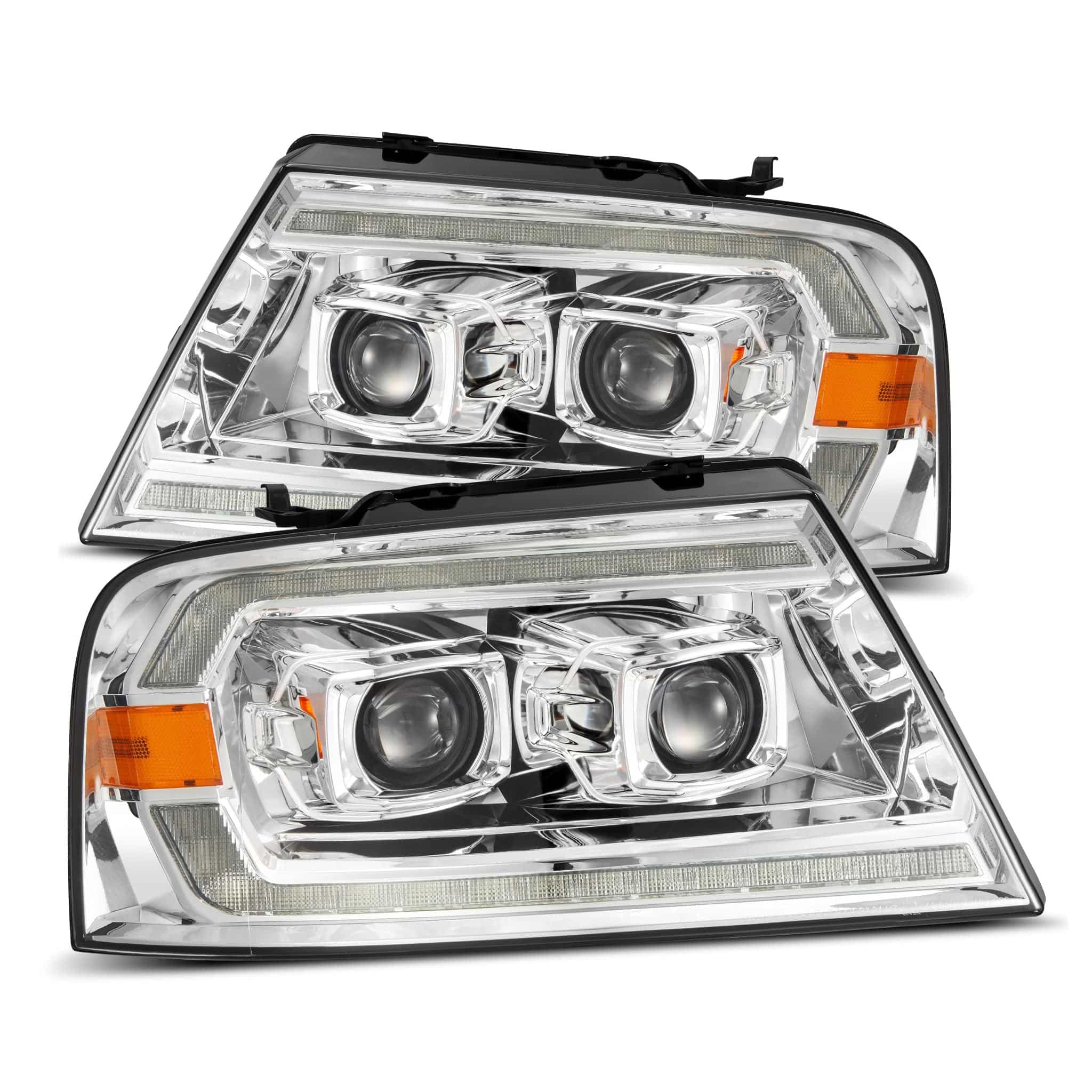 04-08 Ford F150 / 06-08 Lincoln Mark LT LUXX-Series LED Projector Headlights Chrome