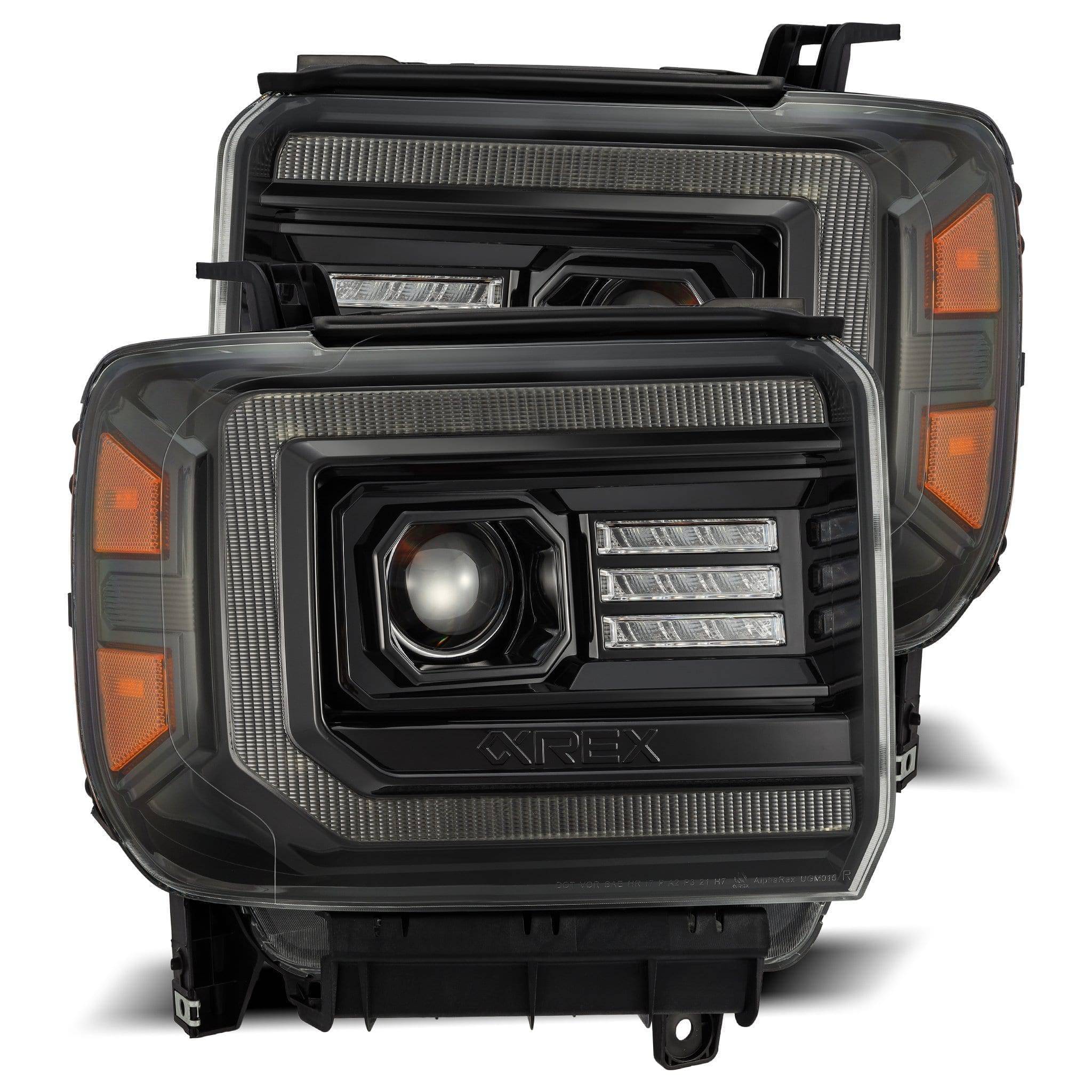 14-18 GMC Sierra LUXX-Series LED Projector Headlights Alpha-Black