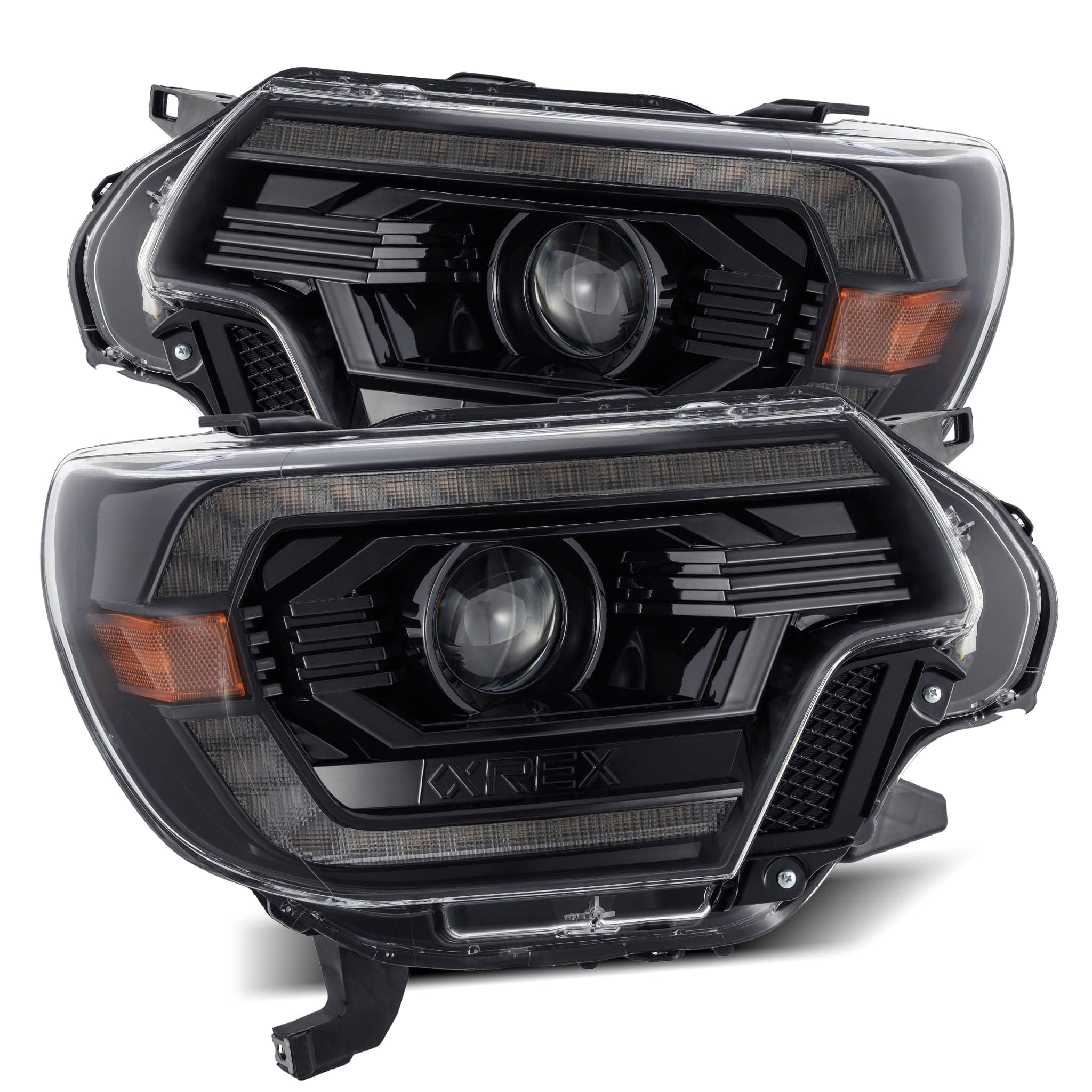 12-15 Toyota Tacoma LUXX-Series LED Projector Headlights Alpha-Black - Legends Auto Parts