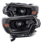 12-15 Toyota Tacoma PRO-Series Halogen Projector Headlights Alpha-Black - Legends Auto Parts