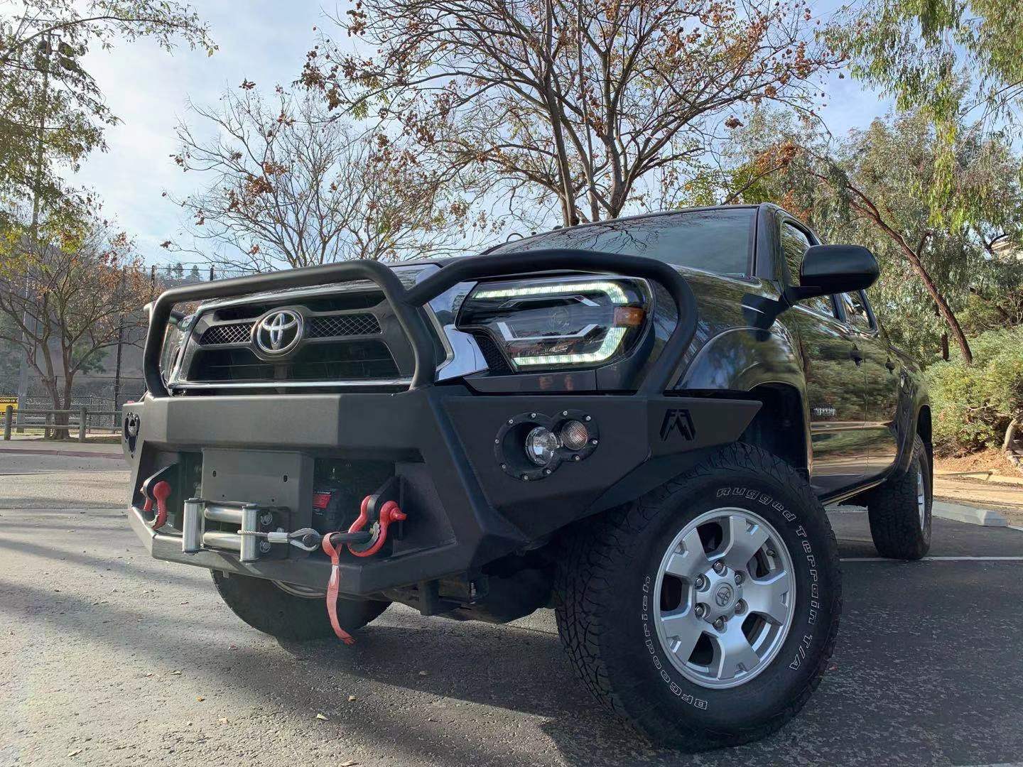 12-15 Toyota Tacoma PRO-Series Halogen Projector Headlights Alpha-Black - Legends Auto Parts