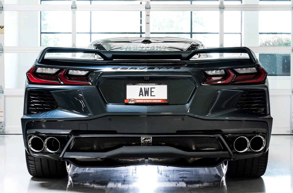 AWE Touring Edition Exhaust w/ Quad Chrome Silver Tips for C8 Chevrolet Corvette Stingray - Legends Auto Parts