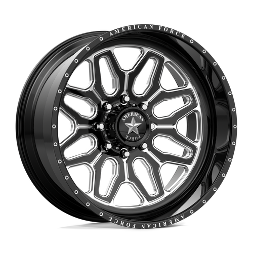 24x14 American Force CK01 Assault - 8x180 Lug Pattern - Black and Milled (Set of 4)