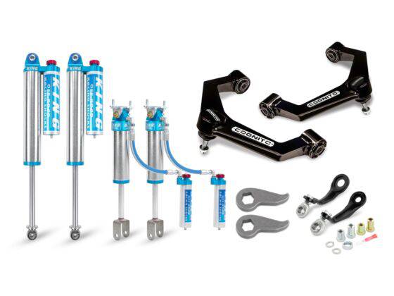 2020-2024 GMC/Chevrolet 2500/3500 Cognito 3-Inch Elite Leveling Kit with King 2.5 Reservoir Shocks